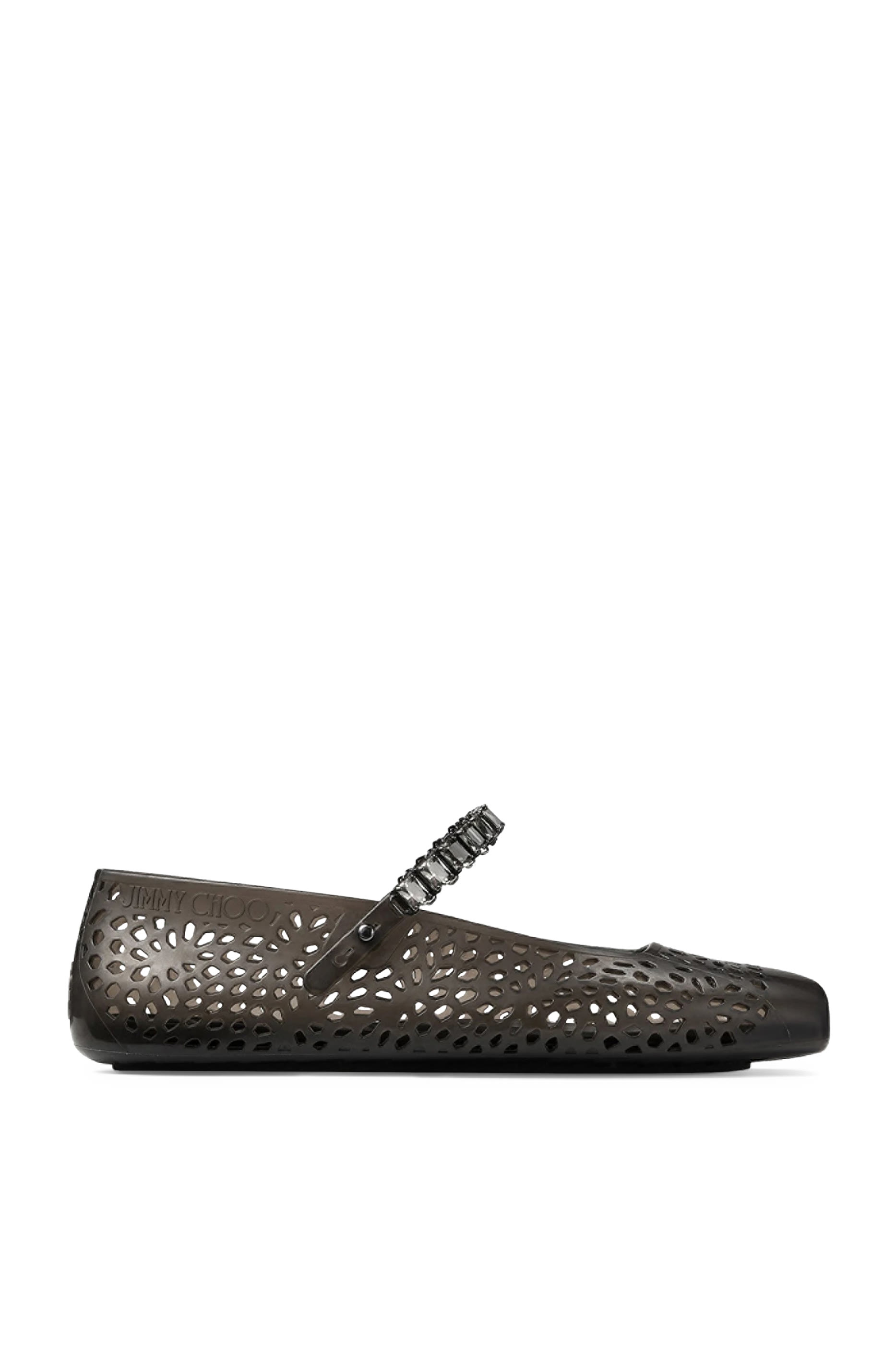 Jelly Ballerina Flats with Crystal Embellishment