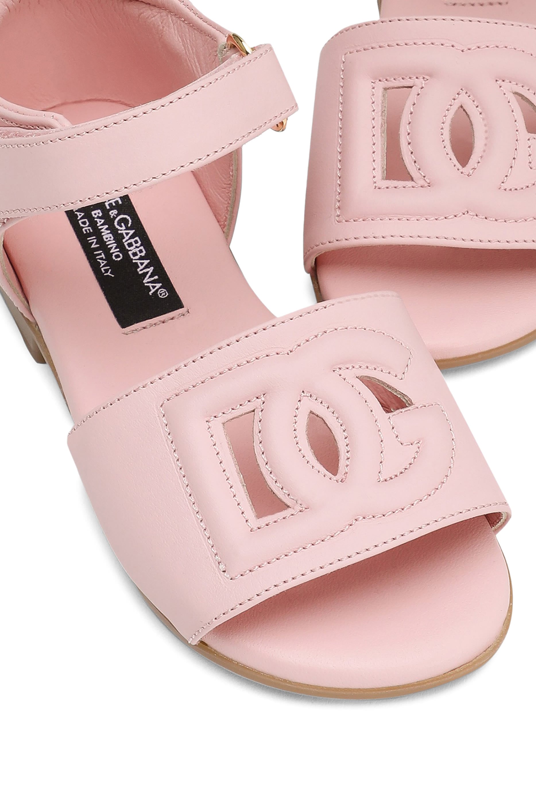 Kids DG Logo Calfskin Sandals