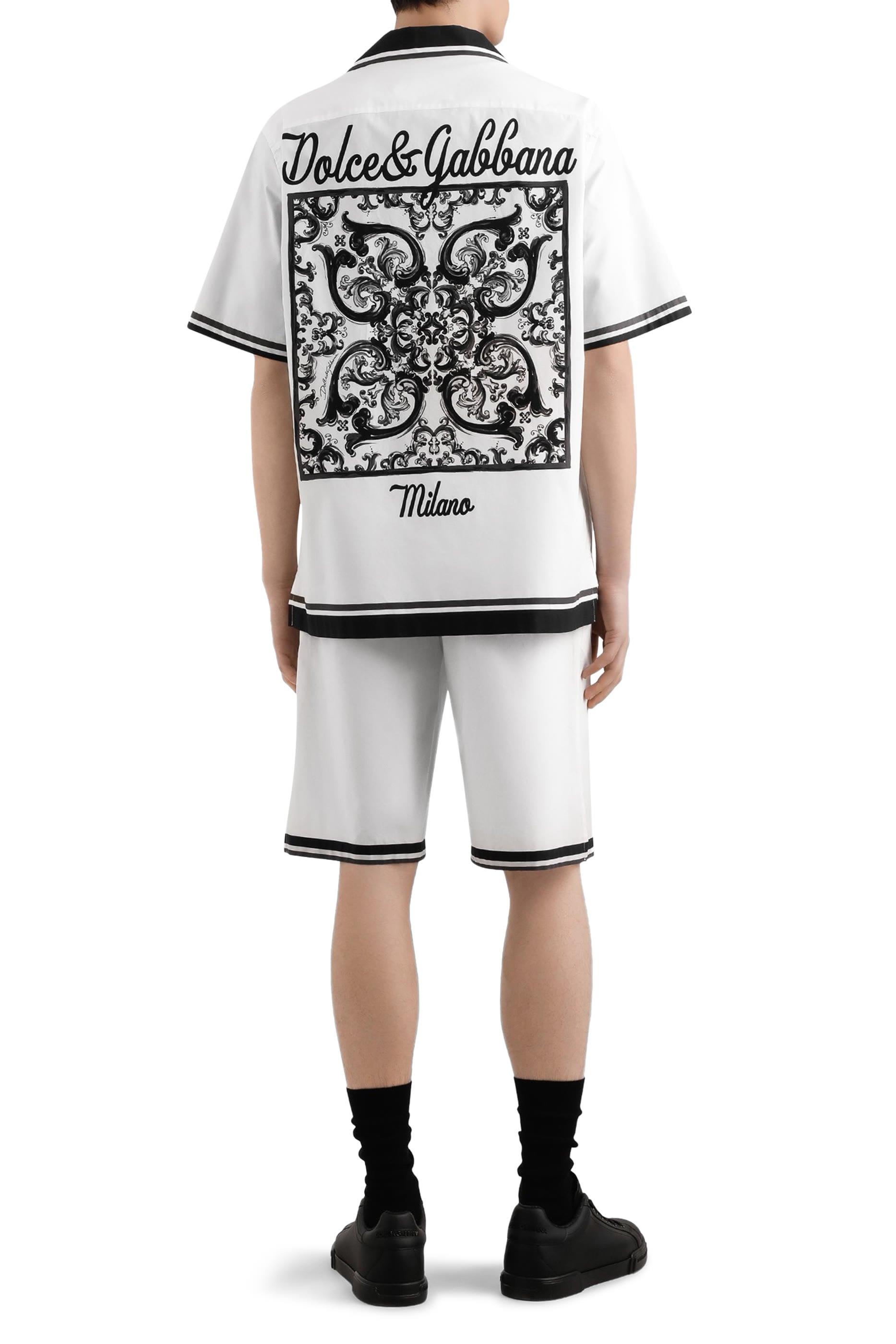 Majolica-Print Hawaiian Poplin Shirt