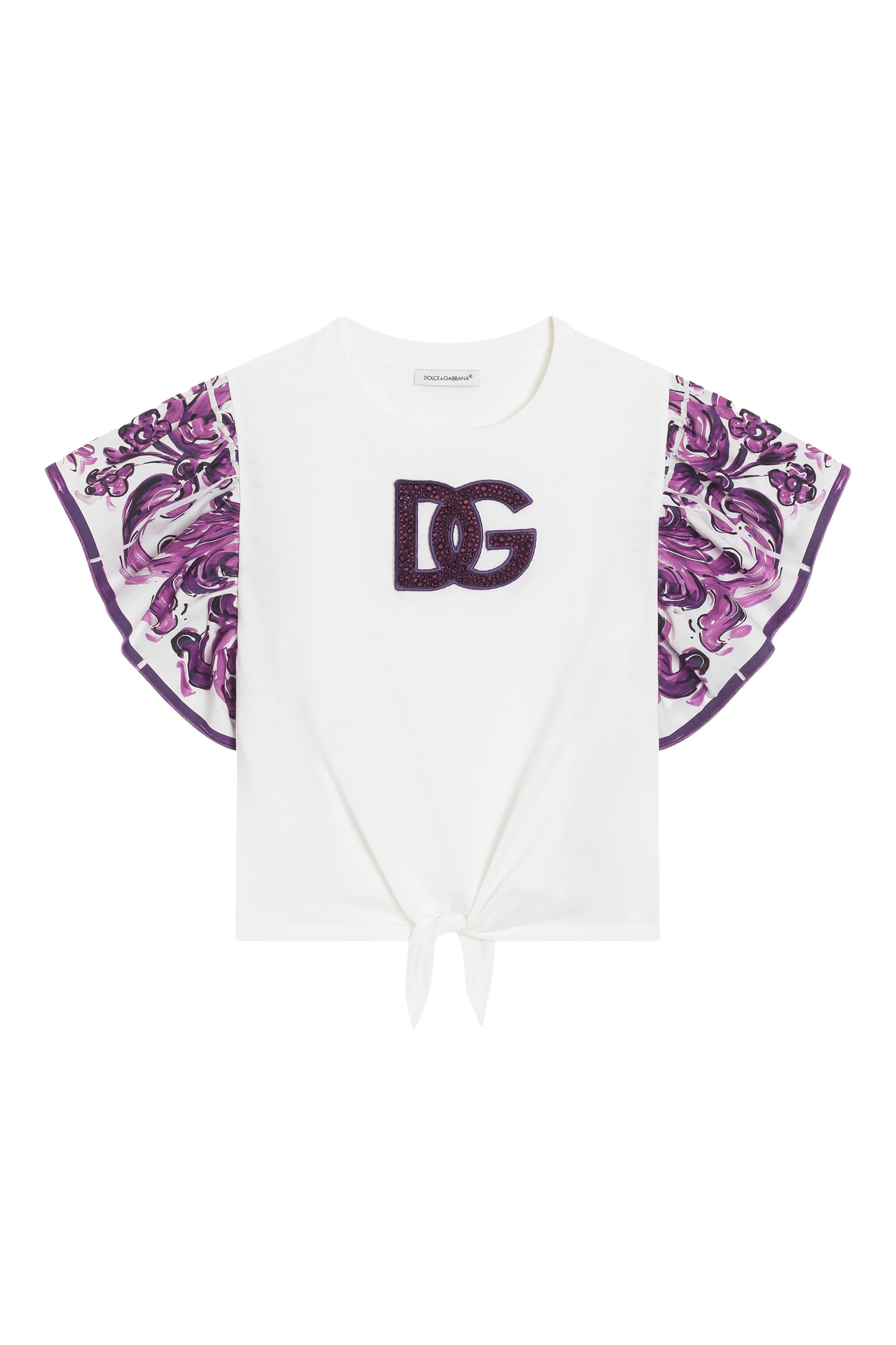 Kids  Majolica-Print Short-Sleeved Poplin T-Shirt