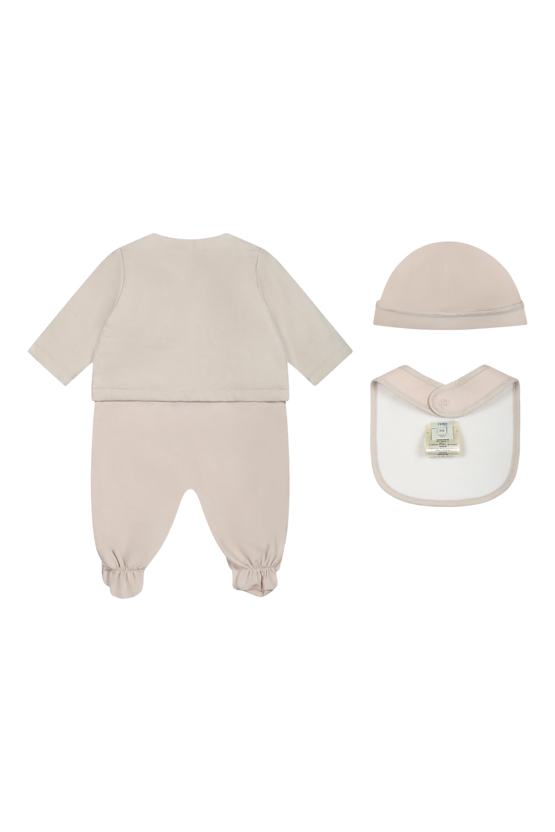 Kids Cotton Bodysuit, Bib and Hat Set
