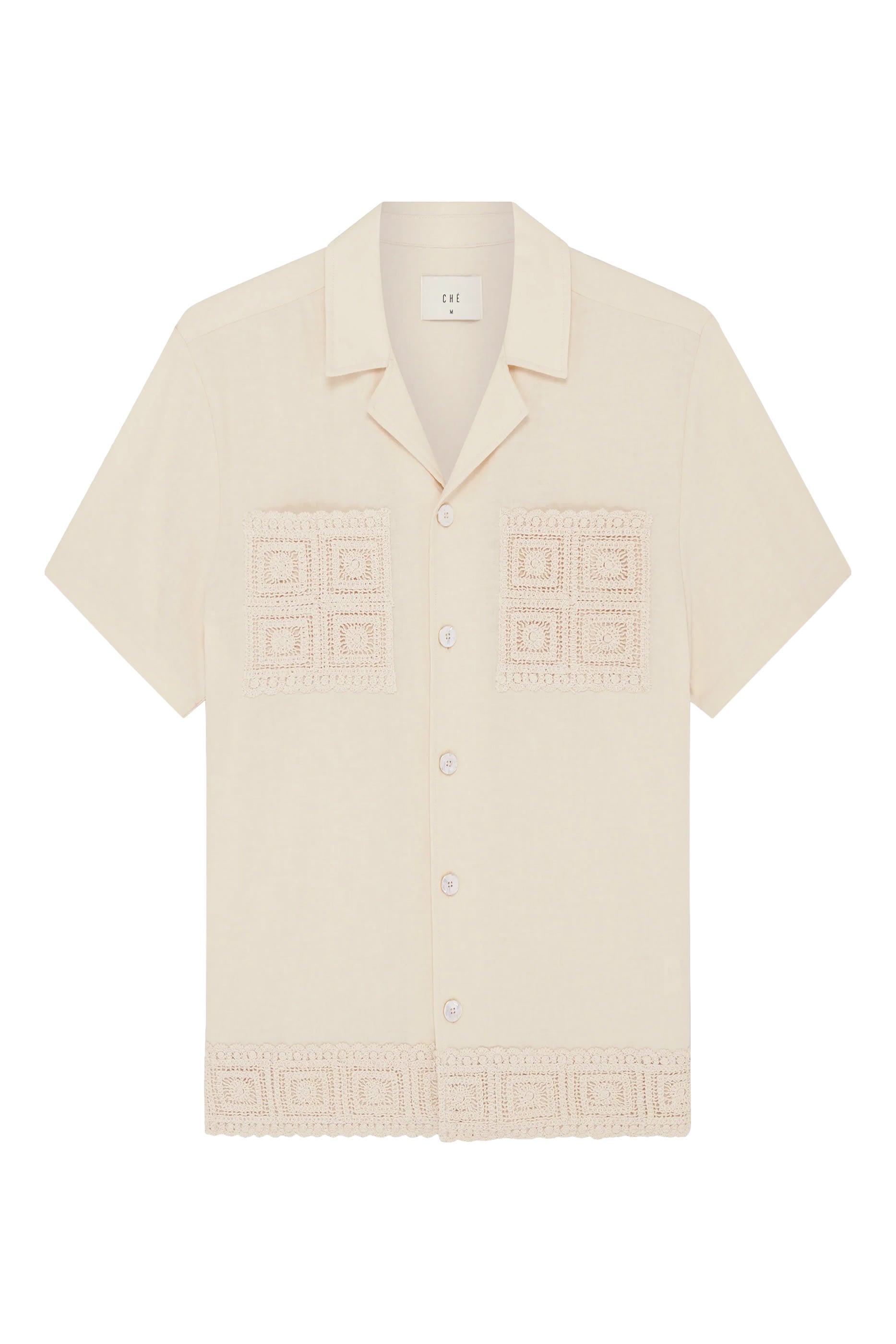 Inigo Linen Blend Crochet Detail Shirt