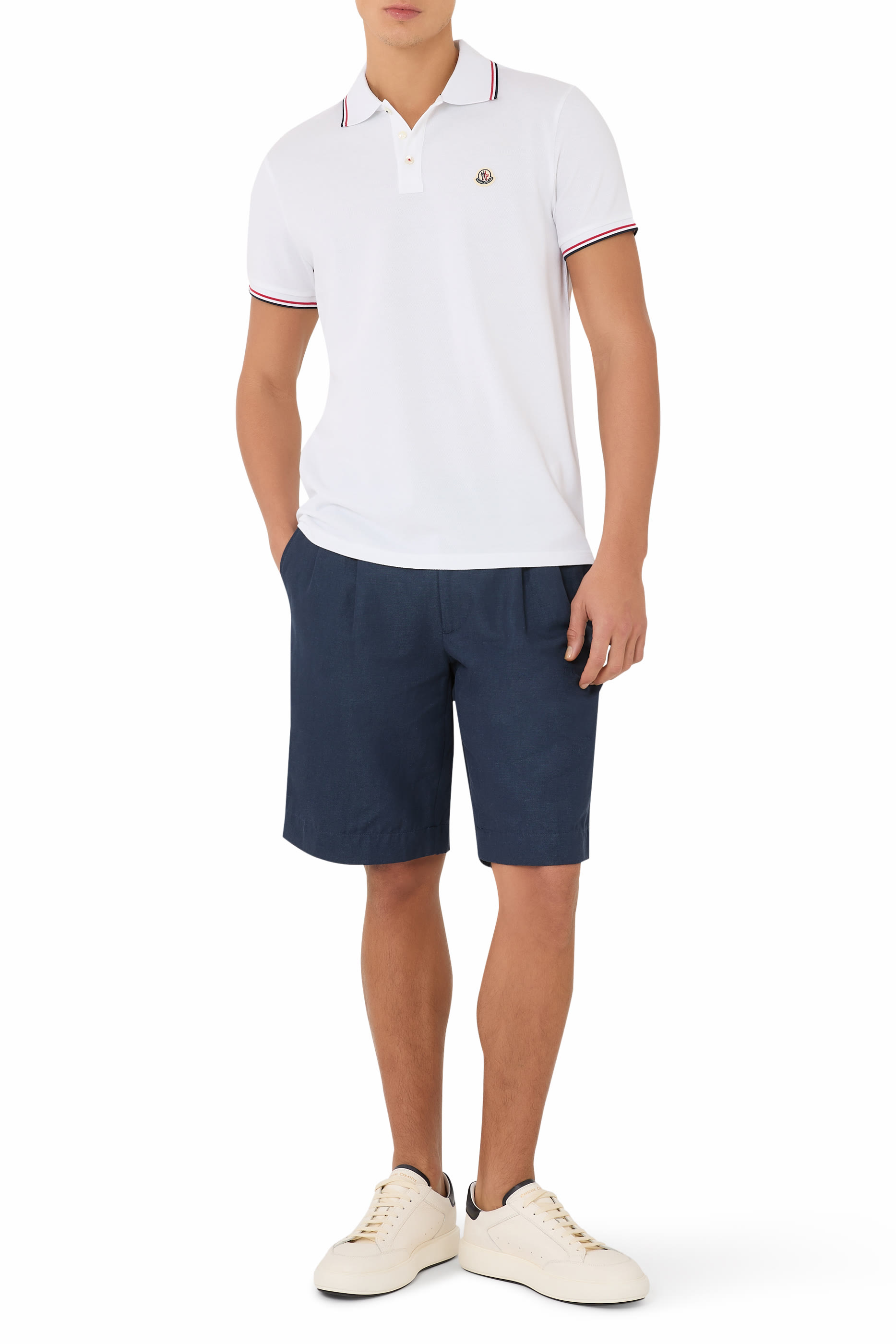 Tricolor-Trimmed Cotton Piquet Polo Shirt