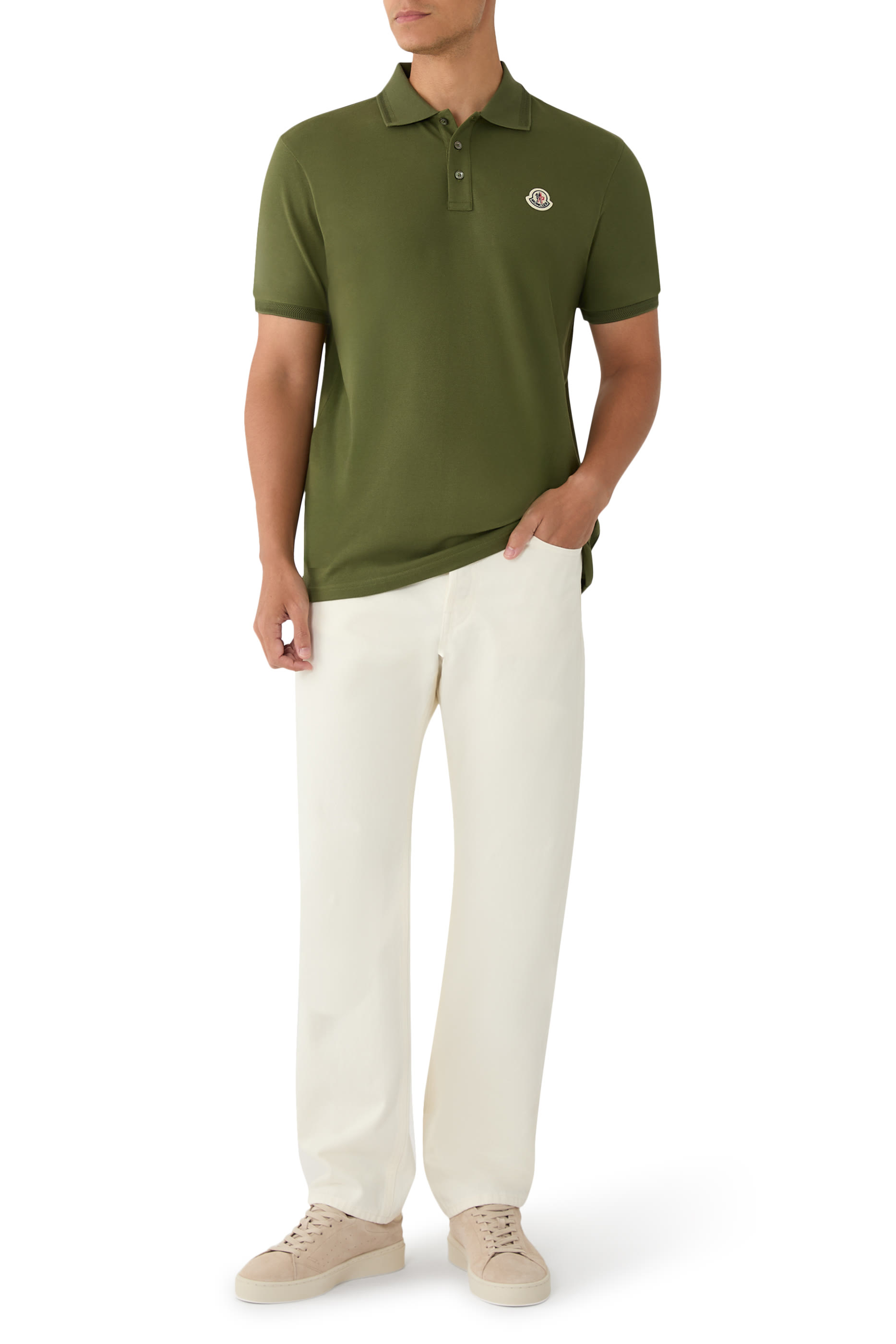  Logo Patch Cotton Polo Shirt