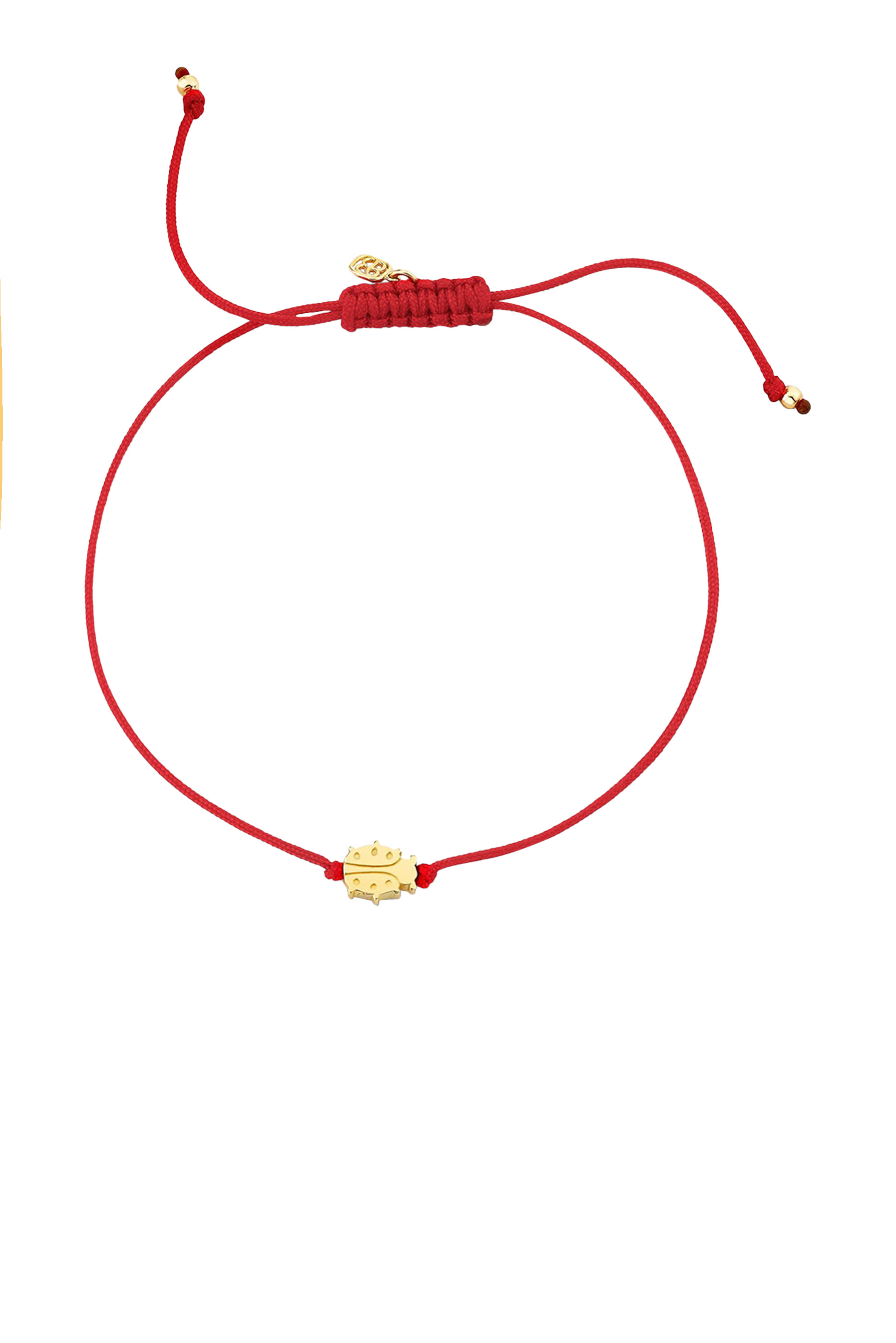 Kids Tiny Ladybug Bead Cord Bracelet