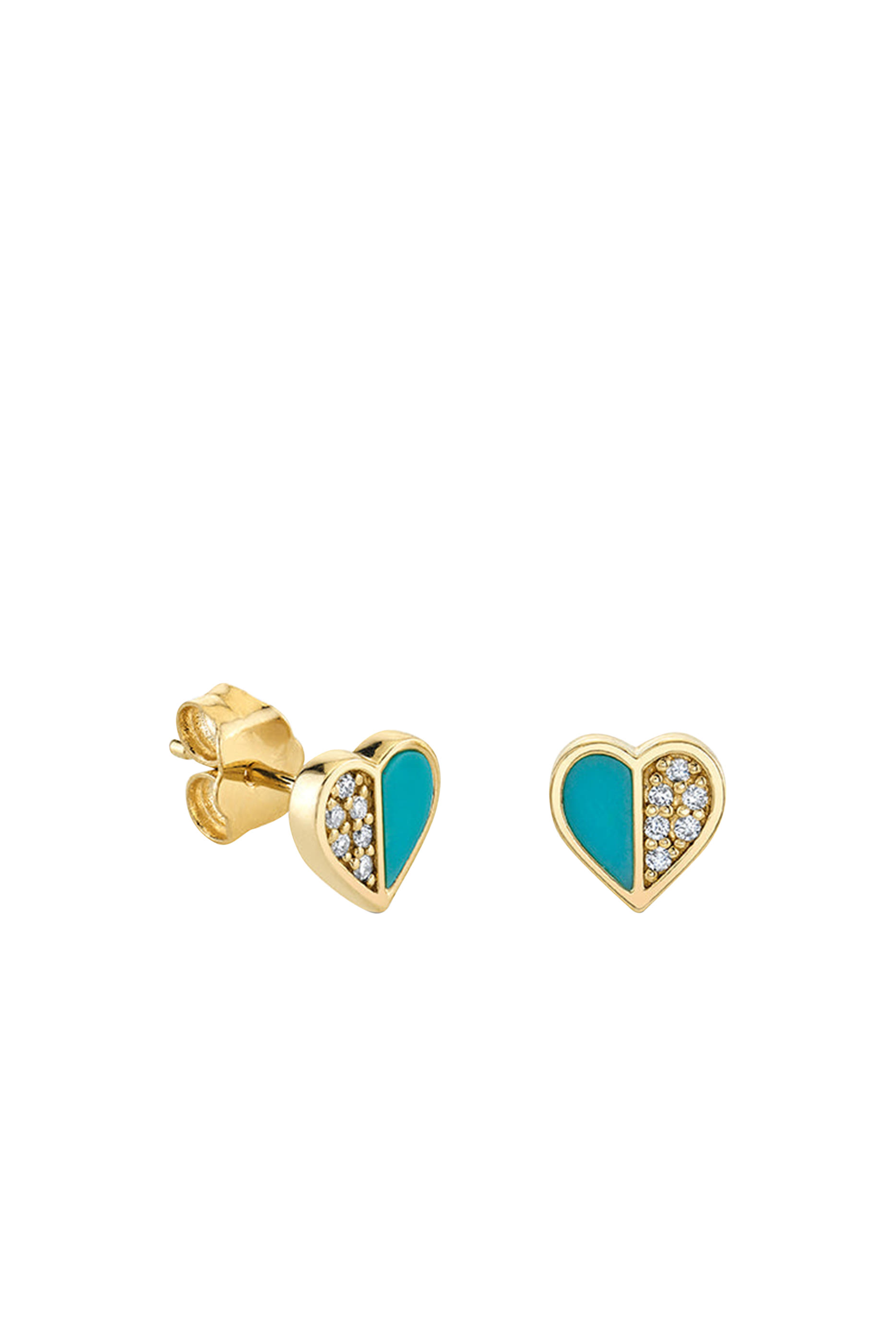Kids Pave Diamond Heart Stud Earrings
