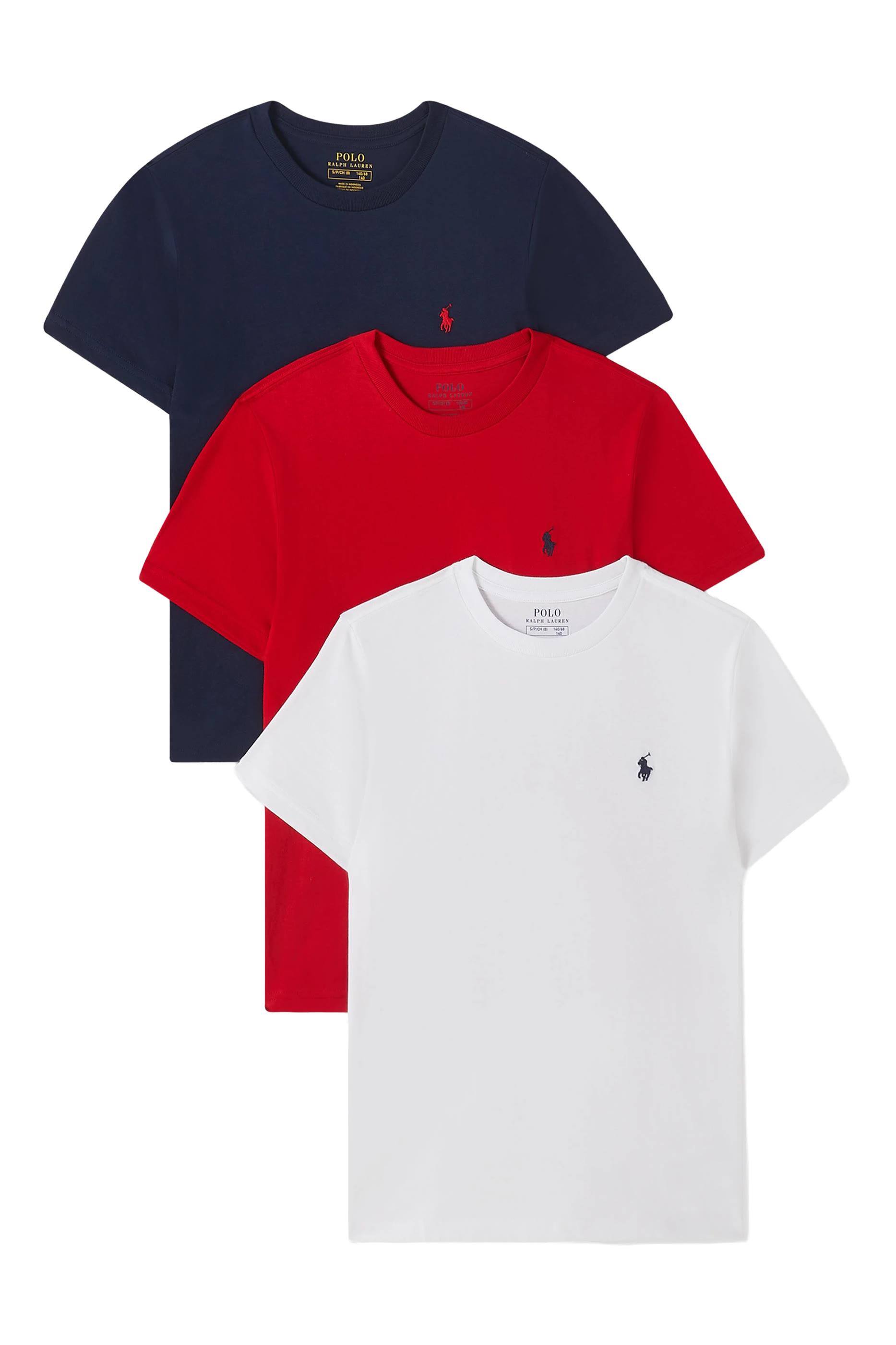 Kids Cotton Jersey Crewneck T-Shirt 3-Pack