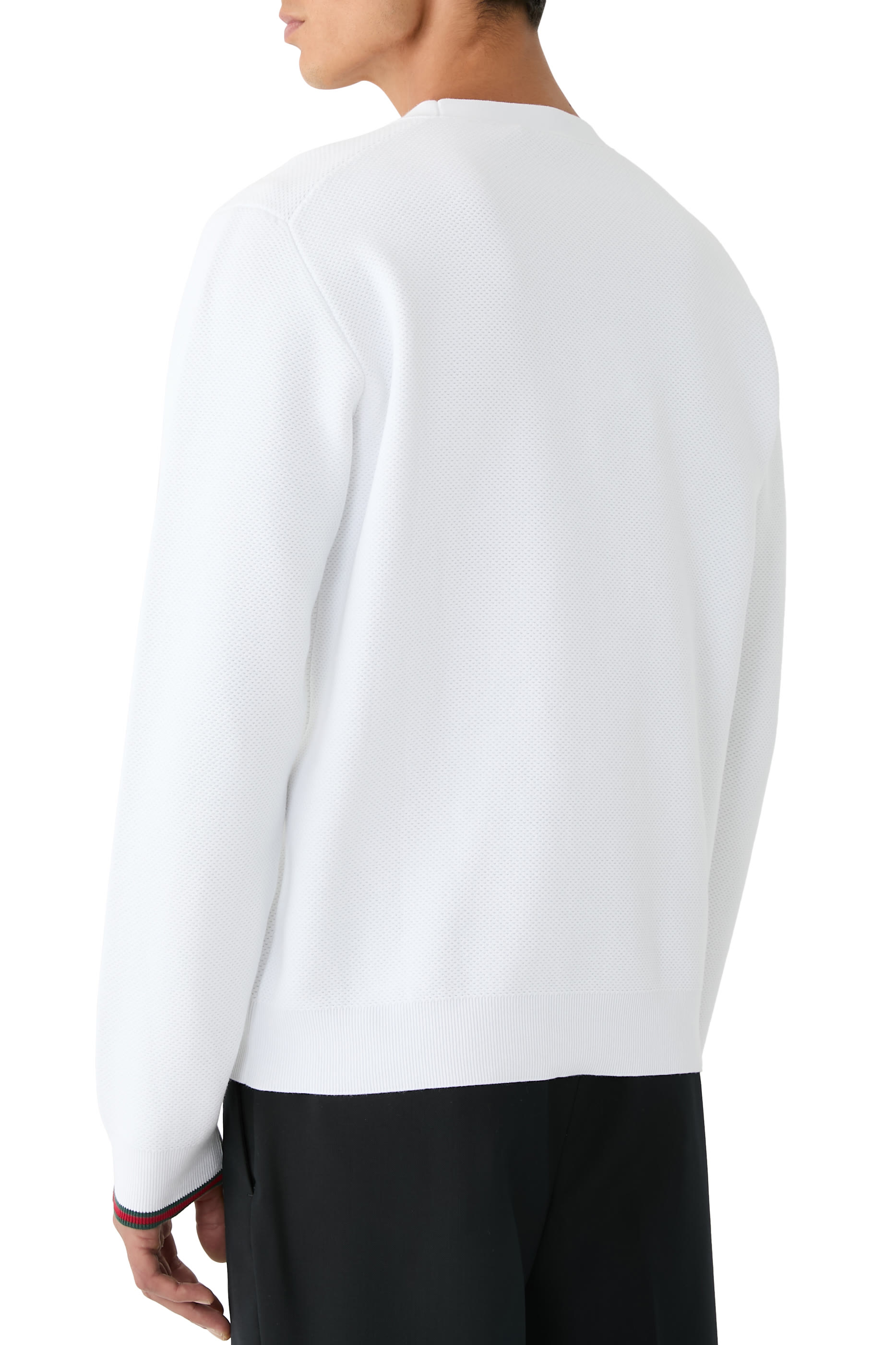 Cotton Piquet Knit Cardigan