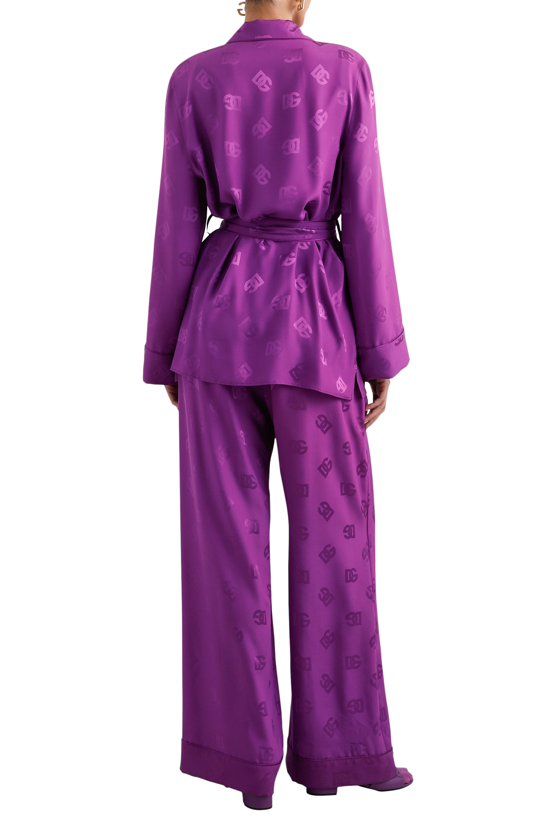 All-Over DG Logo Silk Satin Jacquard Pajama Pants