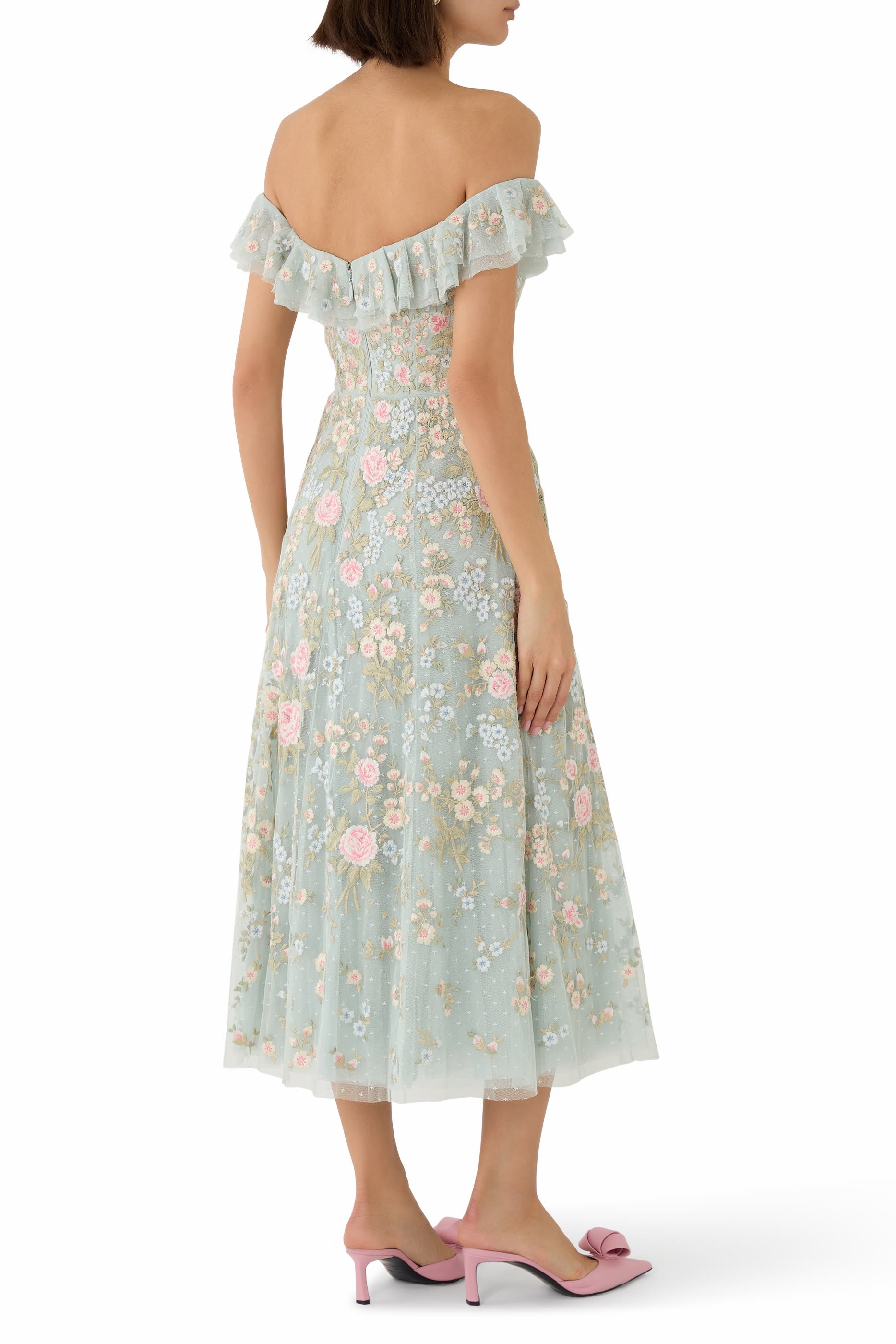 Antoinettes Floral Off-Shoulder Ballerina Dress