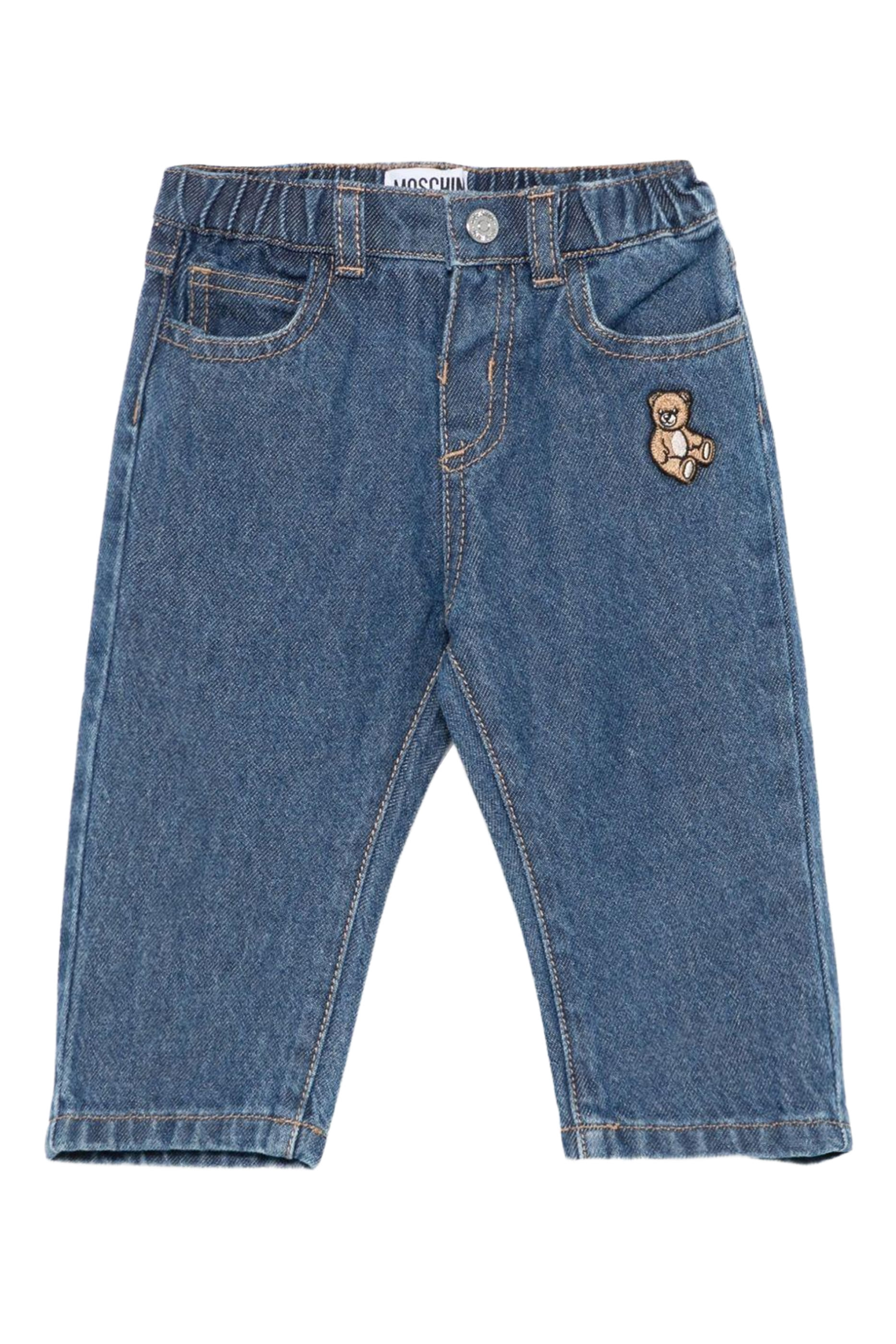 Kids Teddy Patch Denim Straight Leg Jeans 