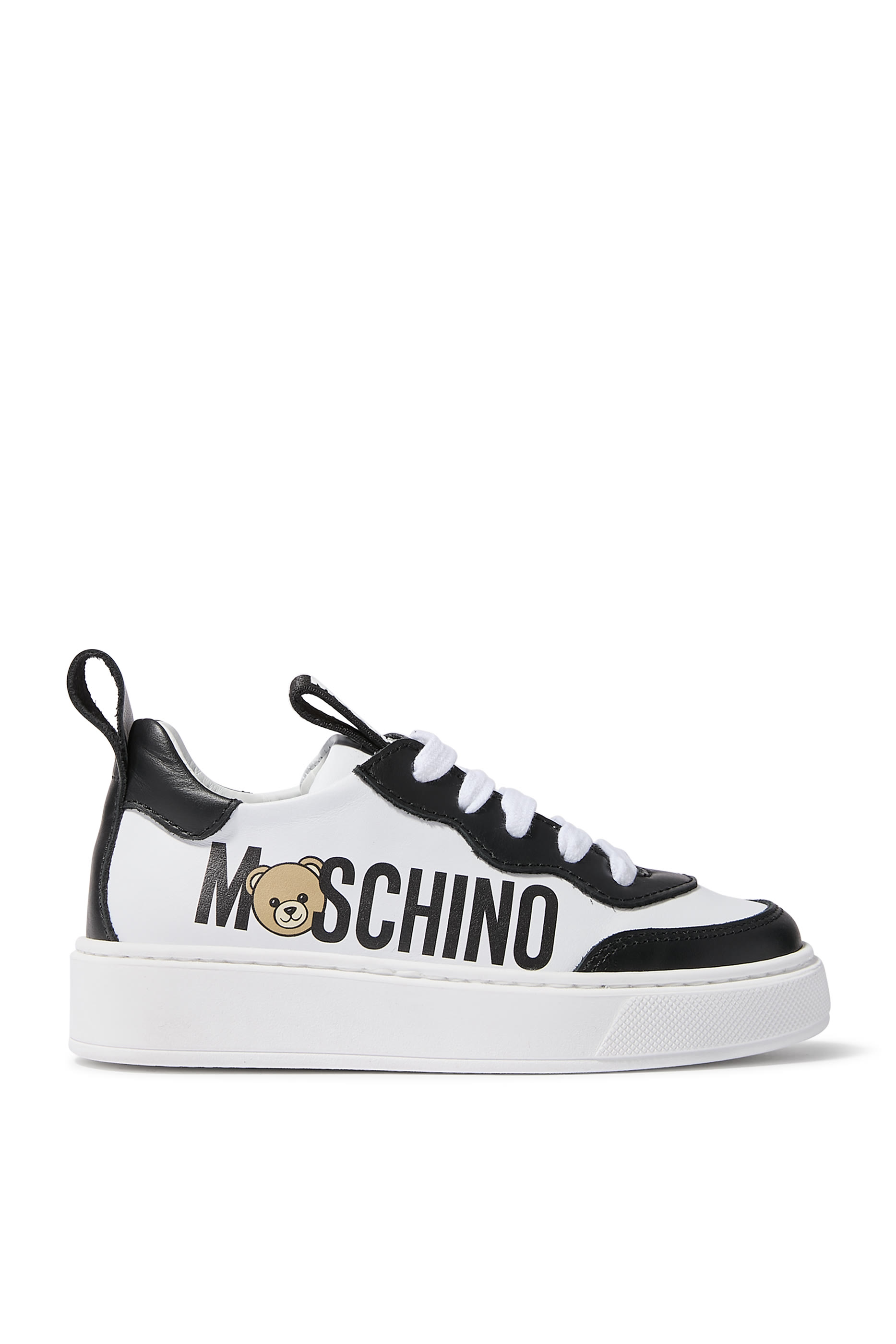 Kids Teddy-Logo Leather Sneakers