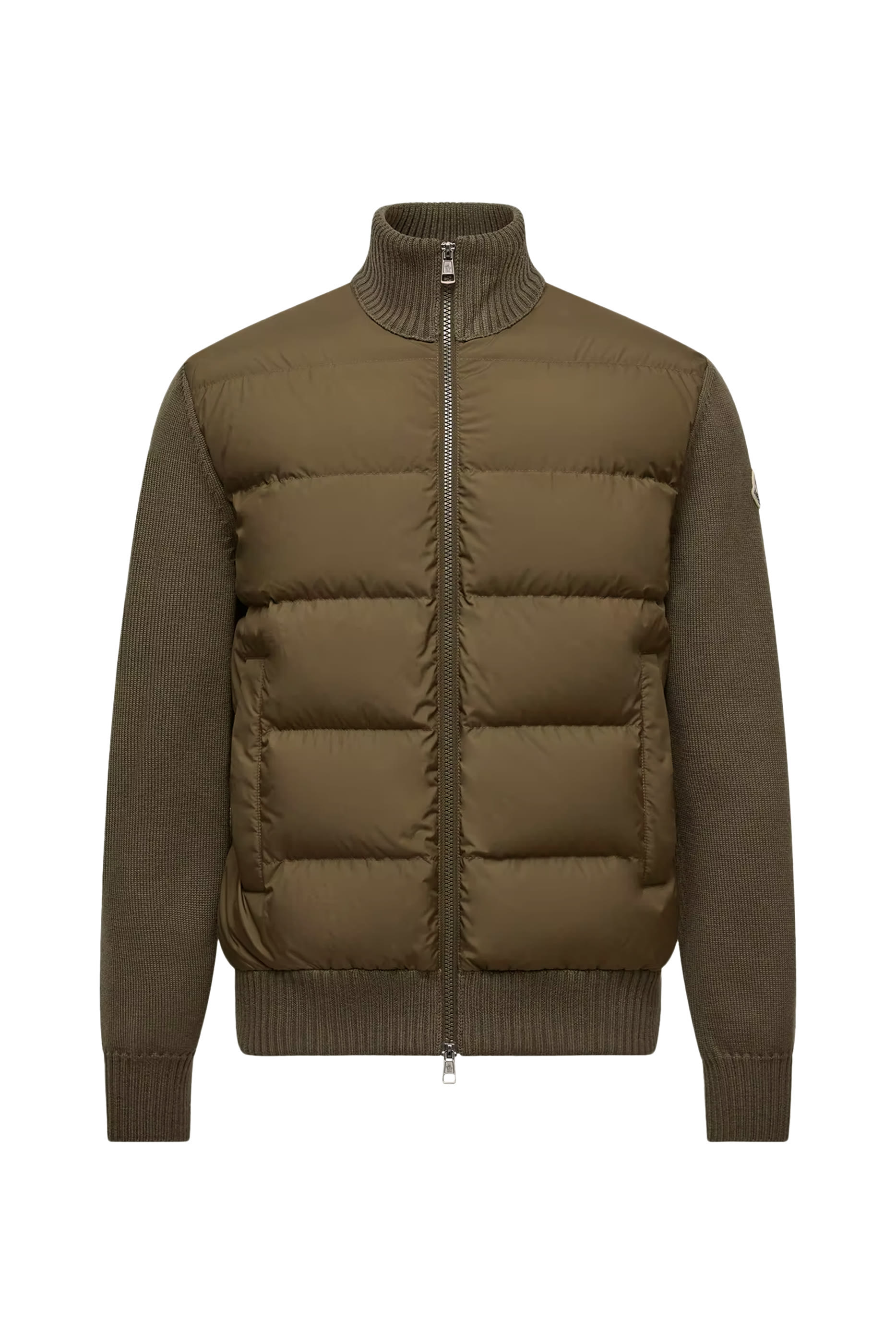Padded Wool Zip-Up Cardigan 
