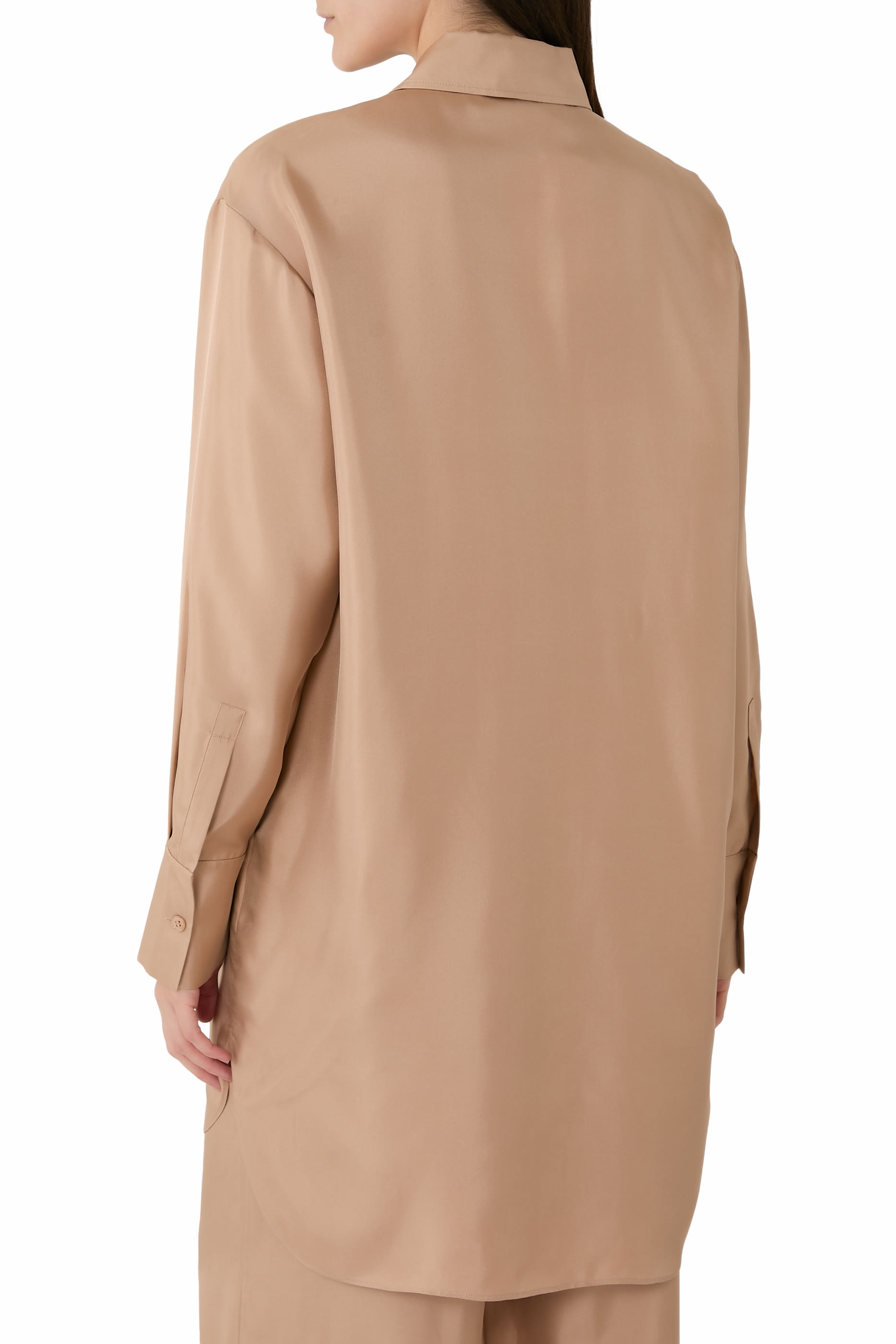 Signature Elongated Silk Shirt