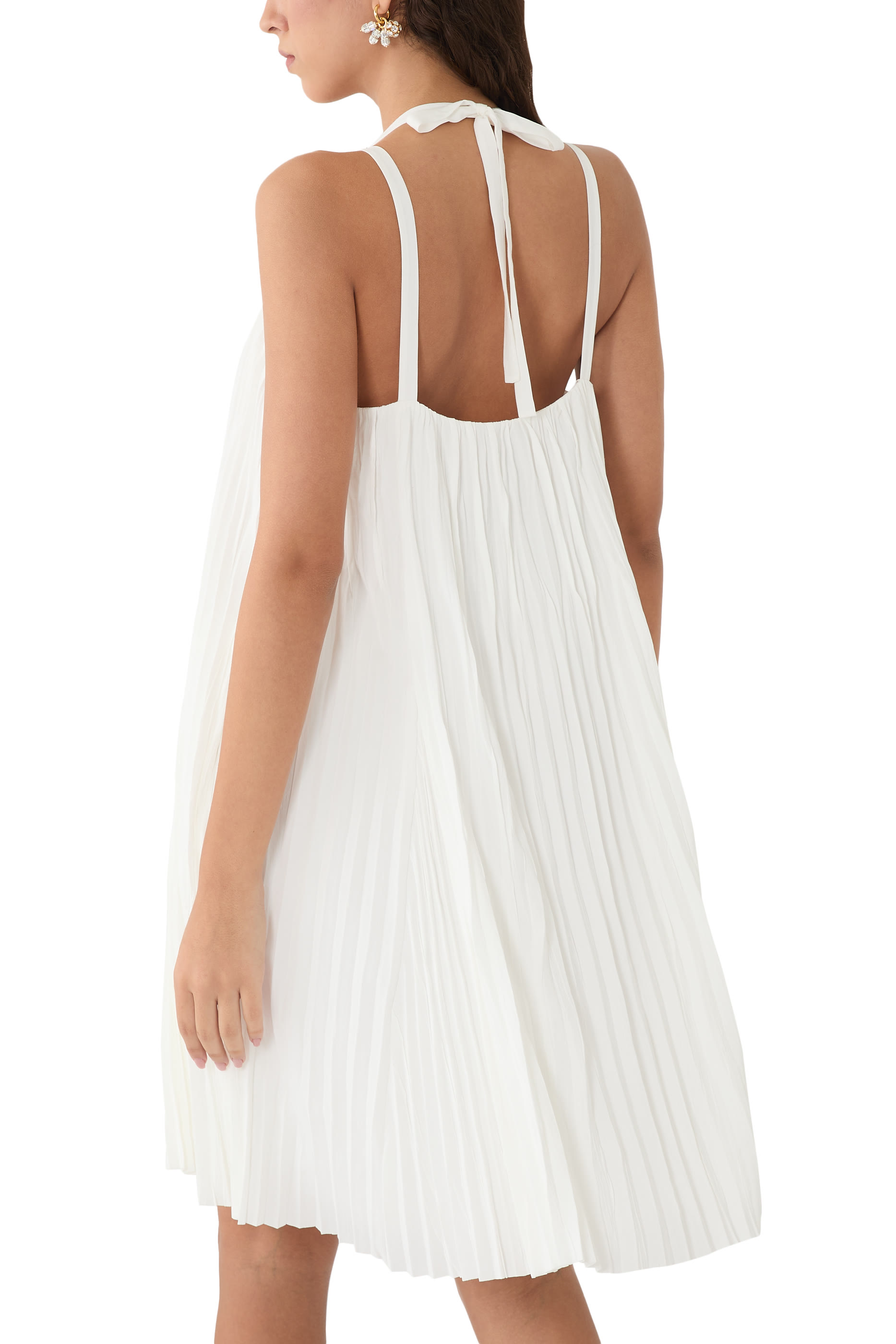 Pintuck Pleated A-Line Dress