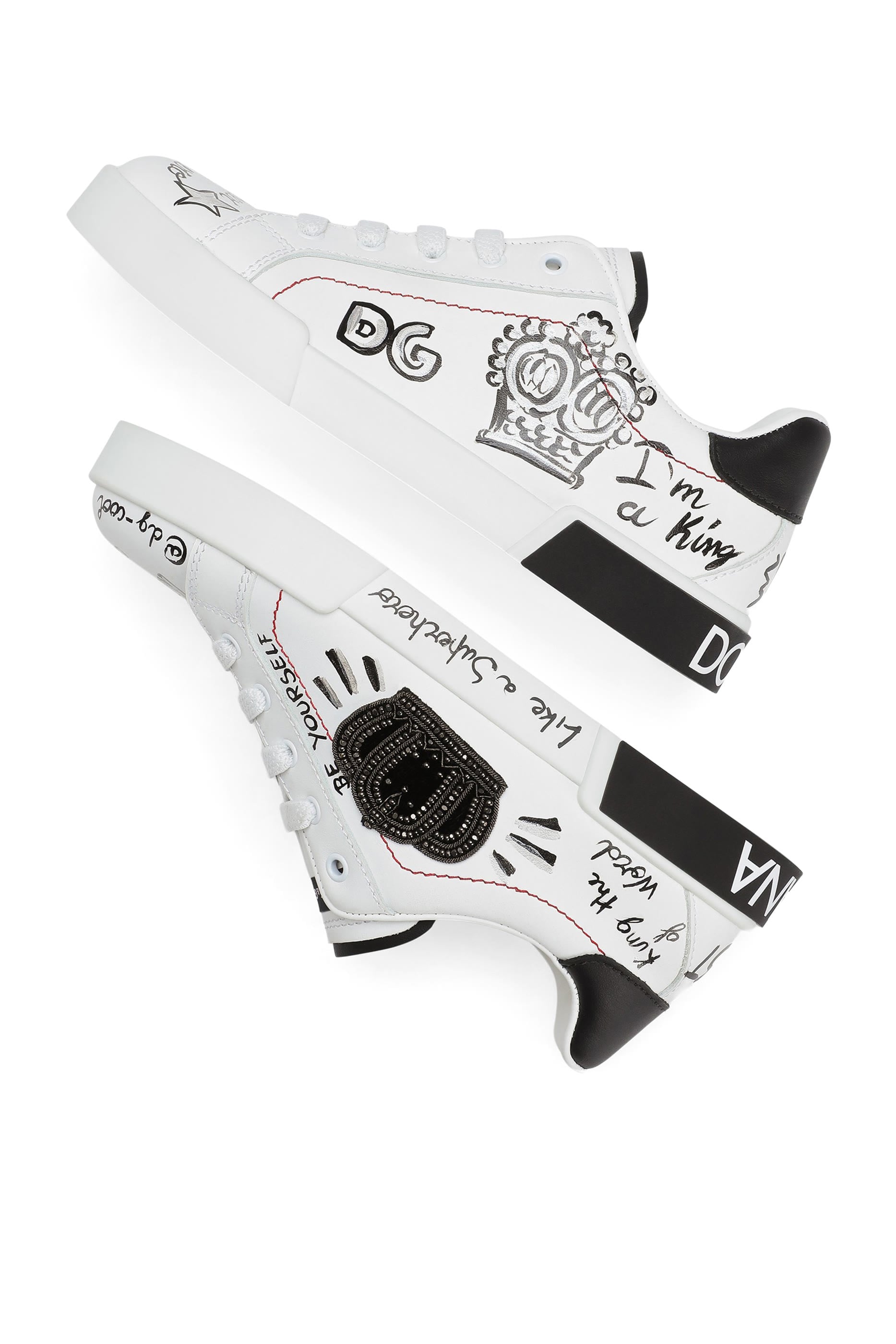 Kids Graphic Print Calfskin Portofino Light Sneakers