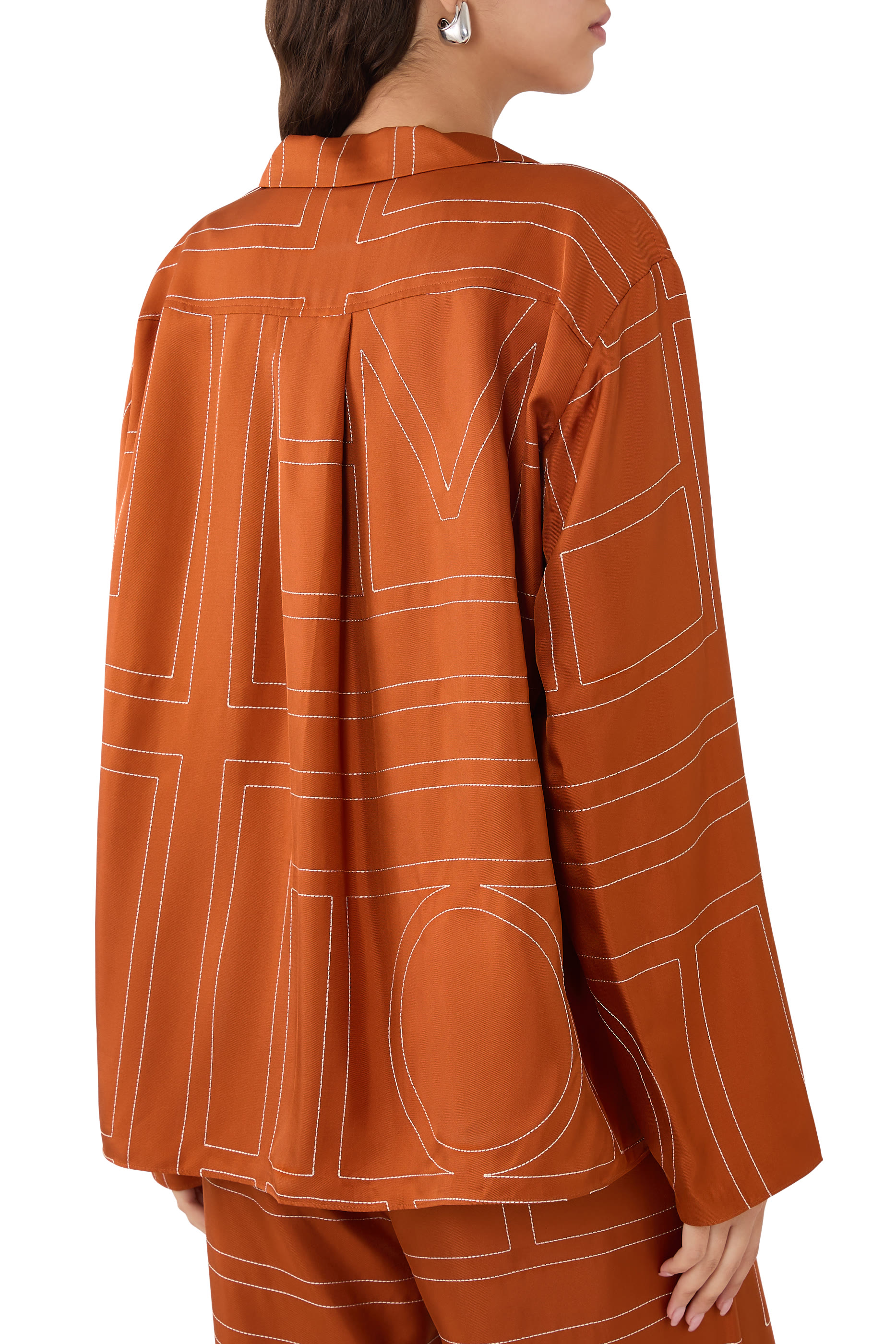Monogram Silk Pajama Top