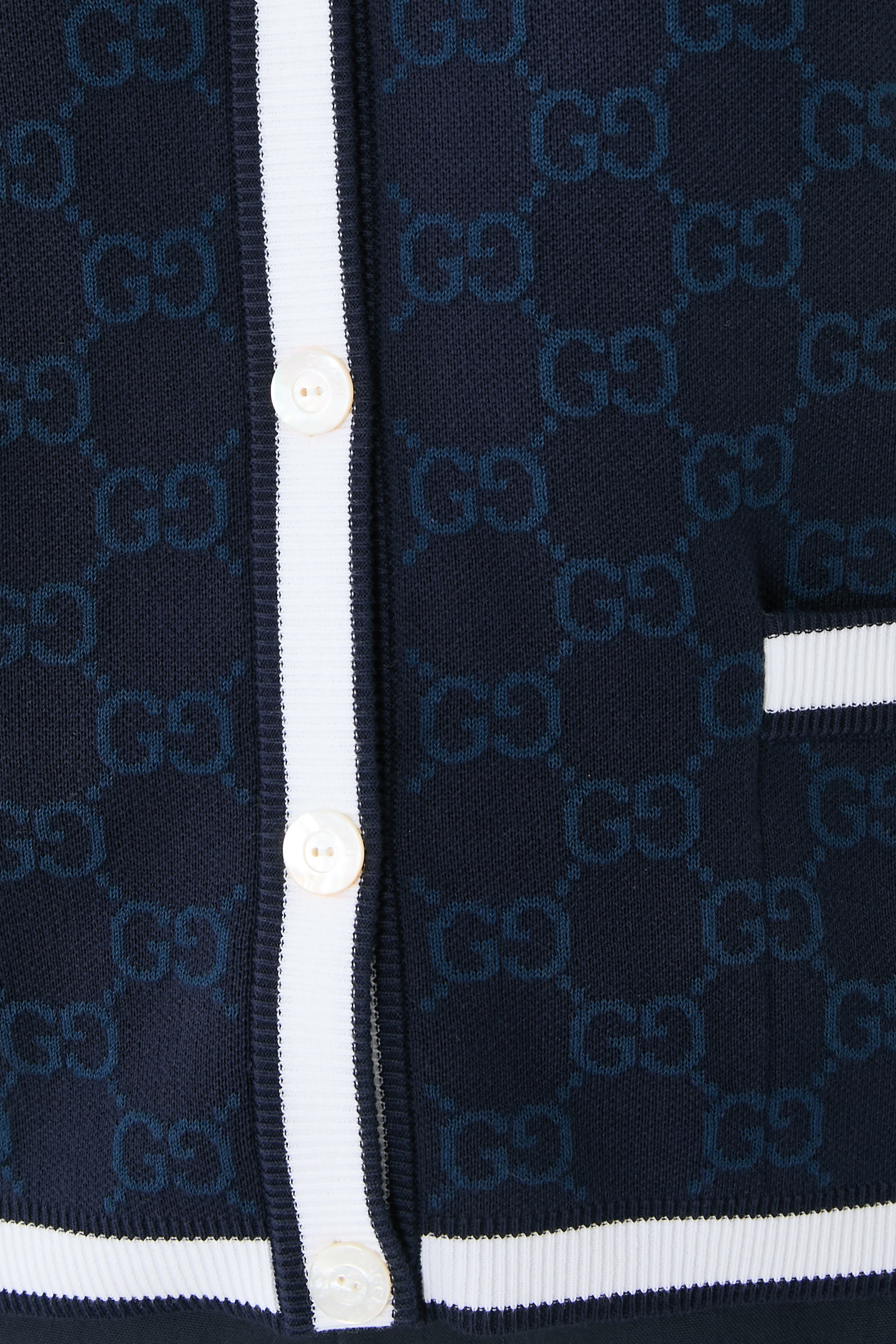 GG Fine Cotton Jacquard Cardigan 