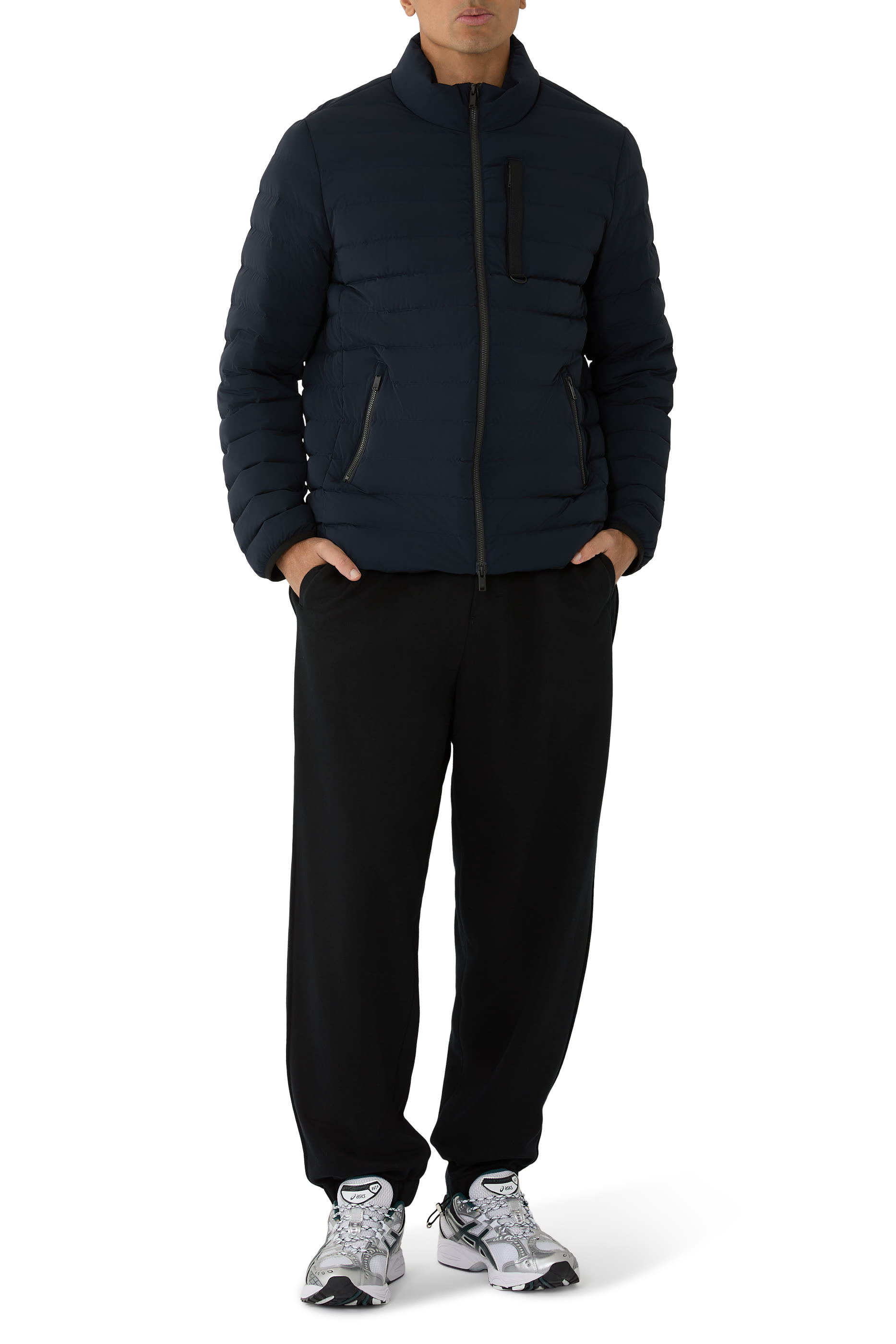 Logo Patch Quilted Down Jacket