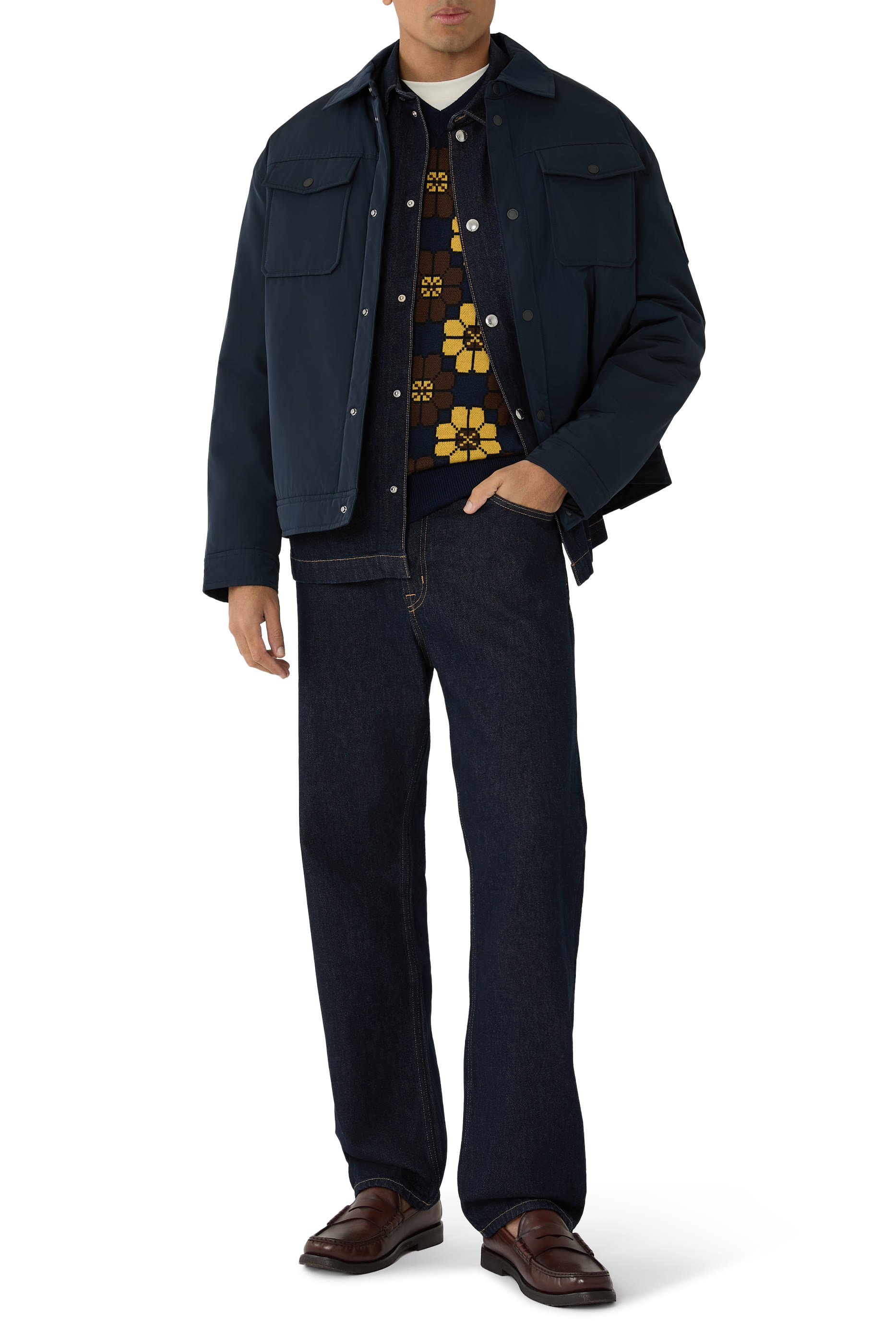 Button-Fastening Shirt Jacket