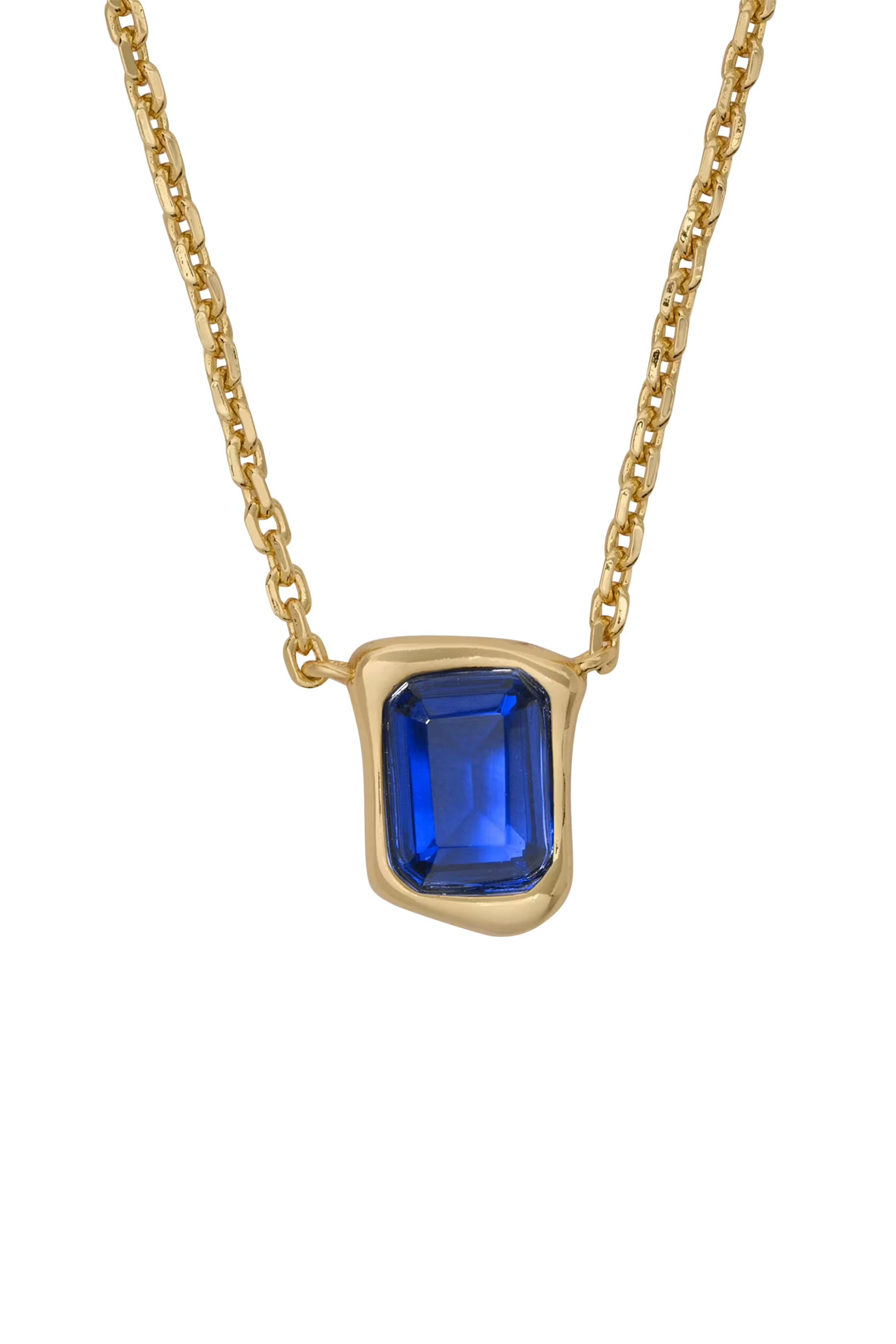 Molten Glass Pendant, Plated Metal & Glass Stone