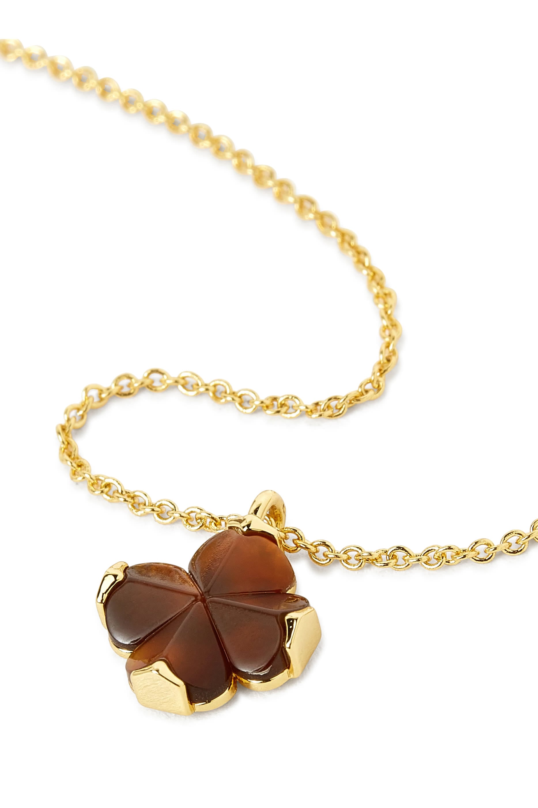 Spade Flower Mini Pendant, Plated Metal & Acetate