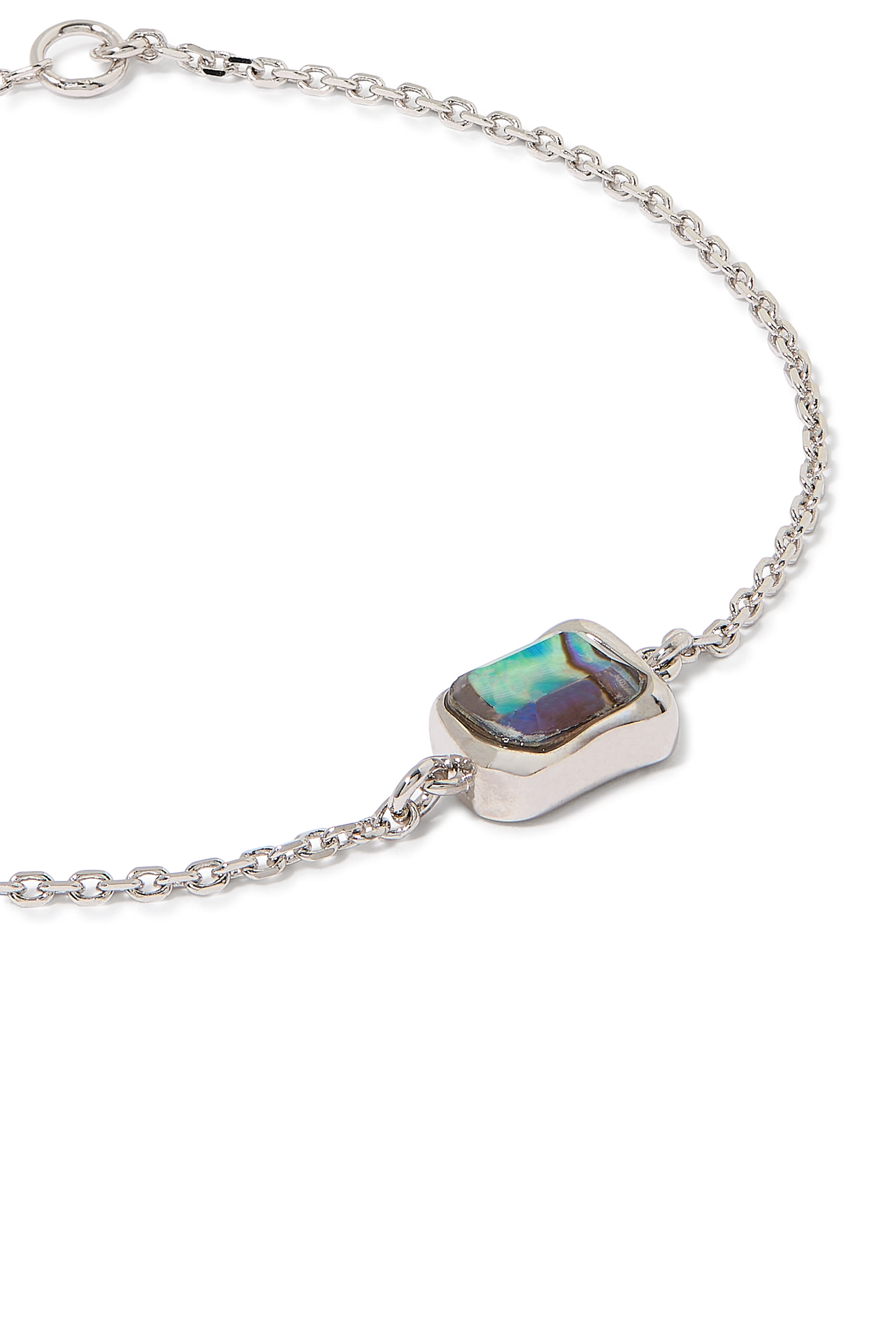 Molten Glass Solitaire Bracelet, Brass & Cubic Zirconia