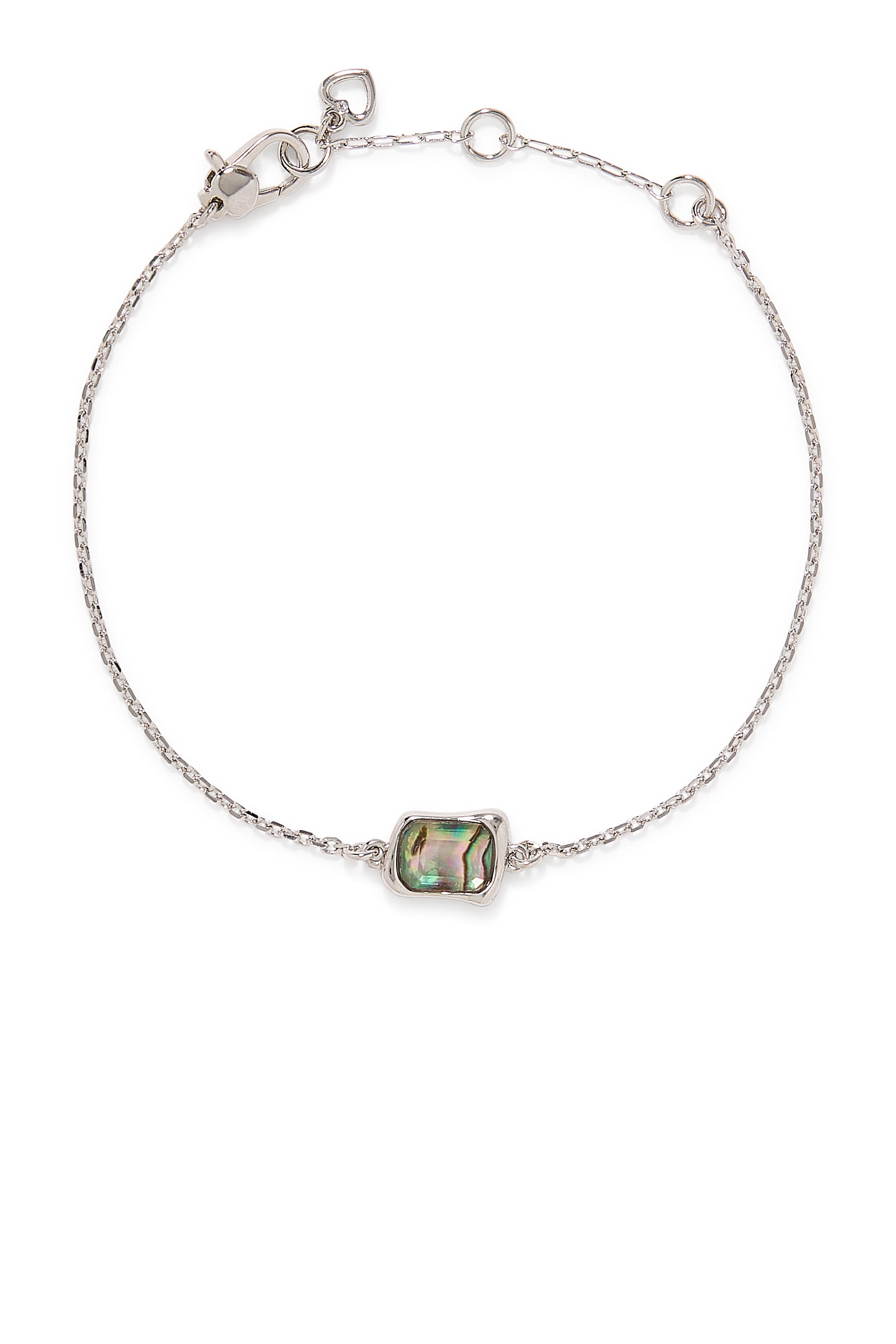 Molten Glass Solitaire Bracelet, Brass & Cubic Zirconia