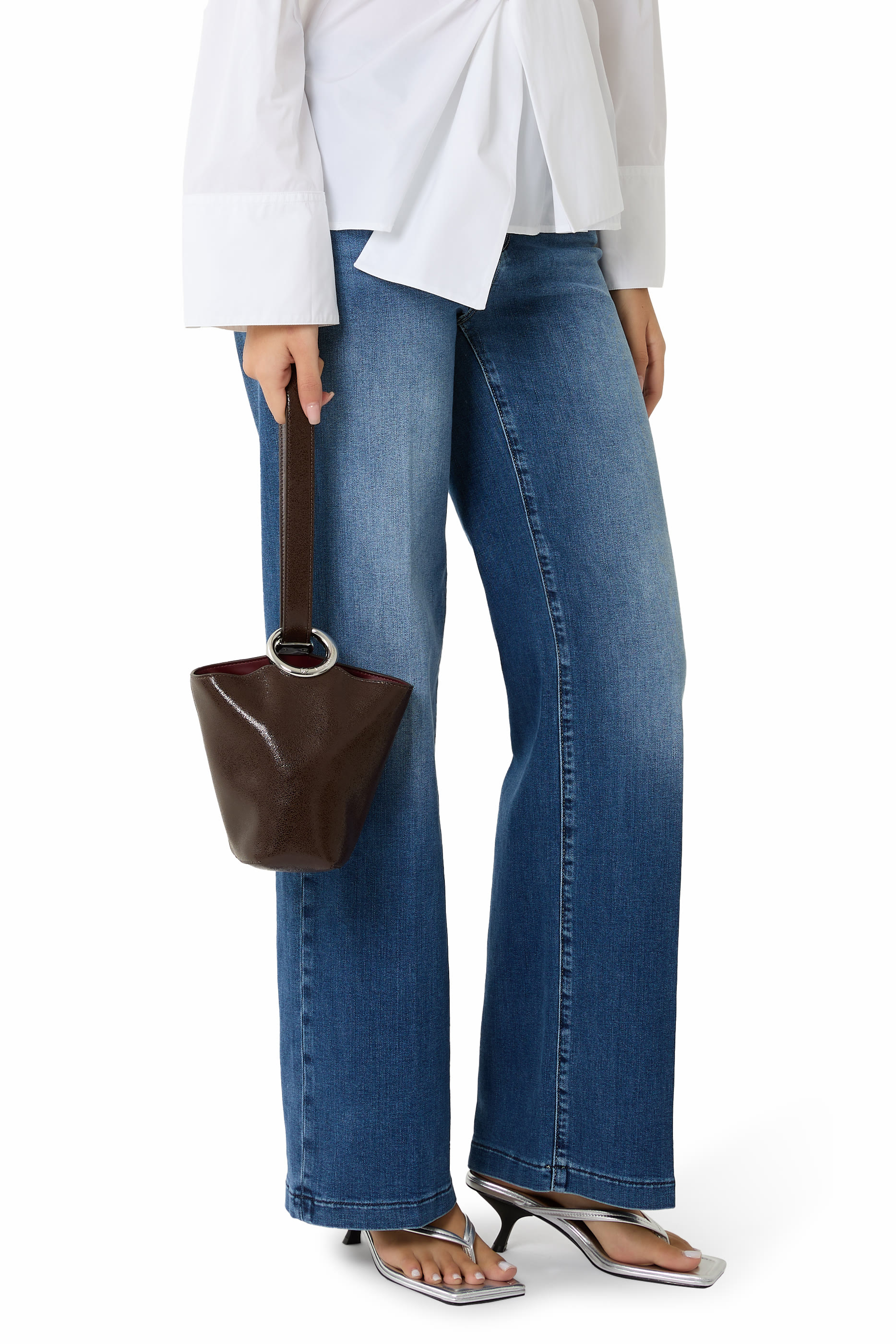 Halo Glazed Leather Mini Bucket Bag