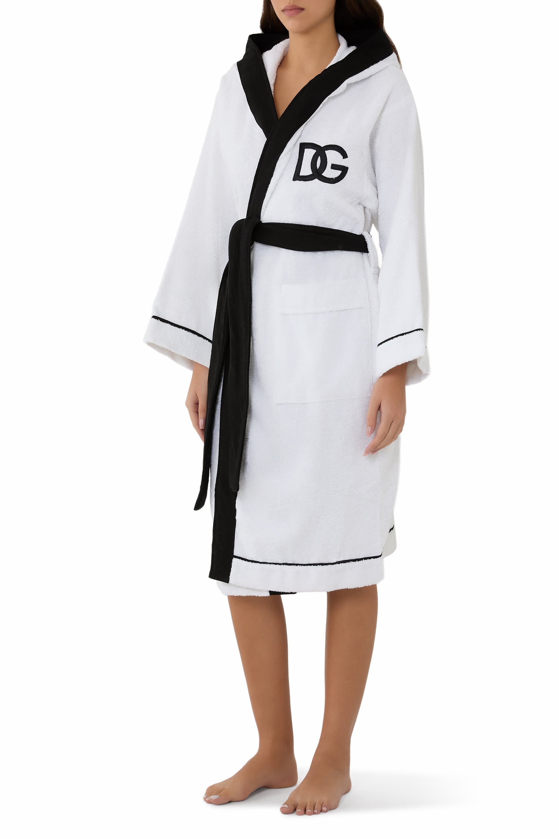 DG Logo Bath Robe with Hoodie
