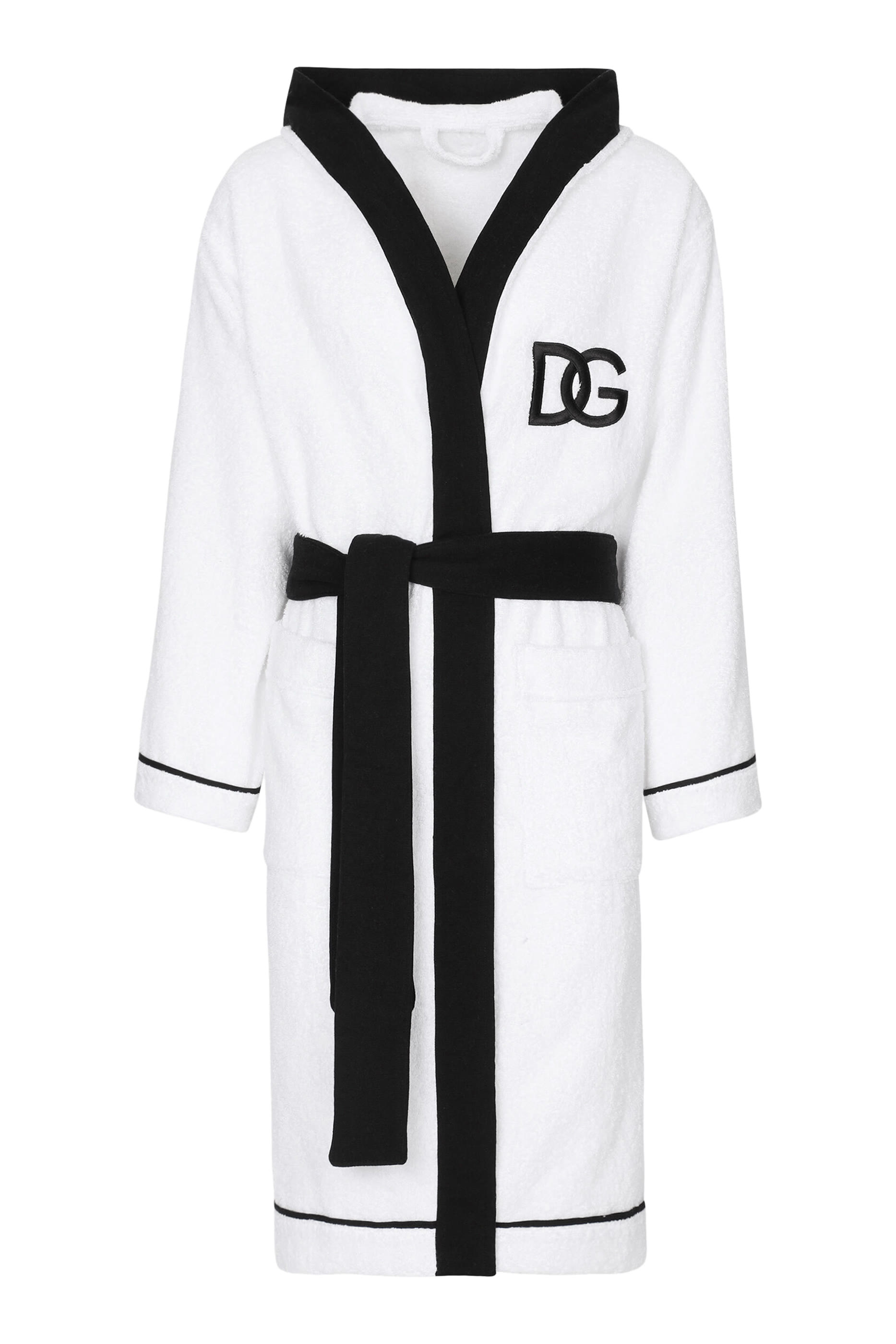 DG Logo Bath Robe with Hoodie
