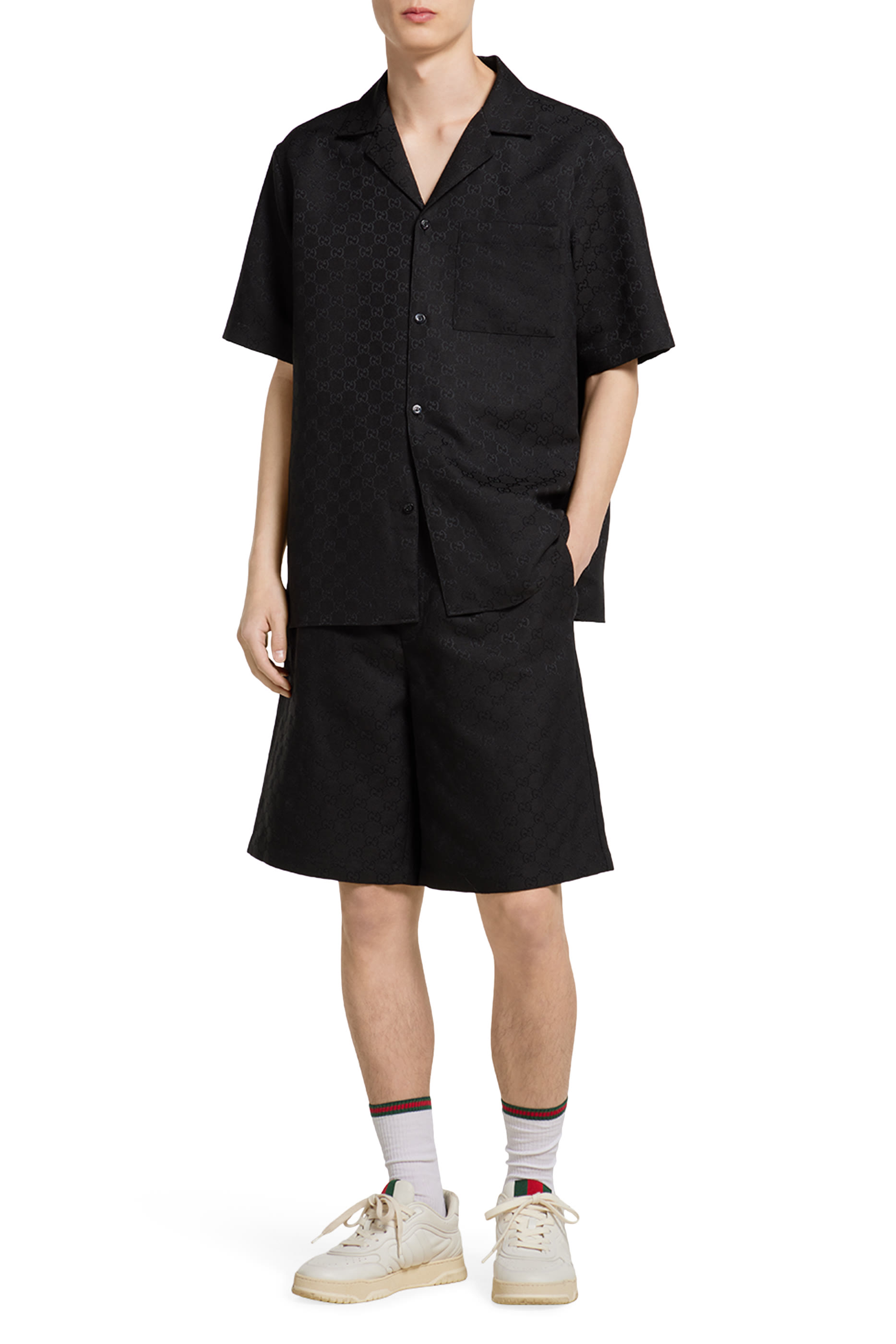 GG Canvas Linen Blend Shorts