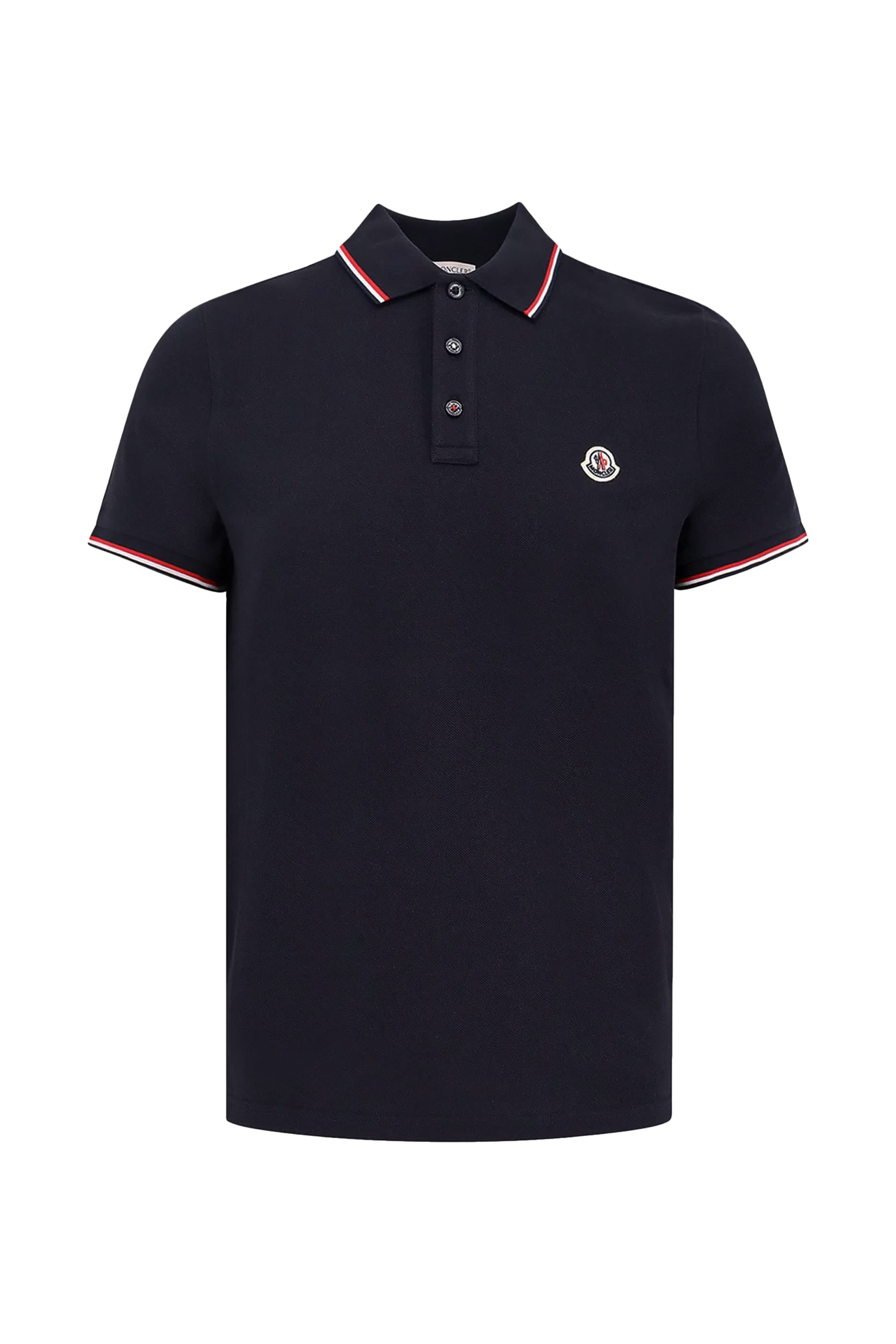 Tricolor-Trim Cotton Piquet Polo Shirt