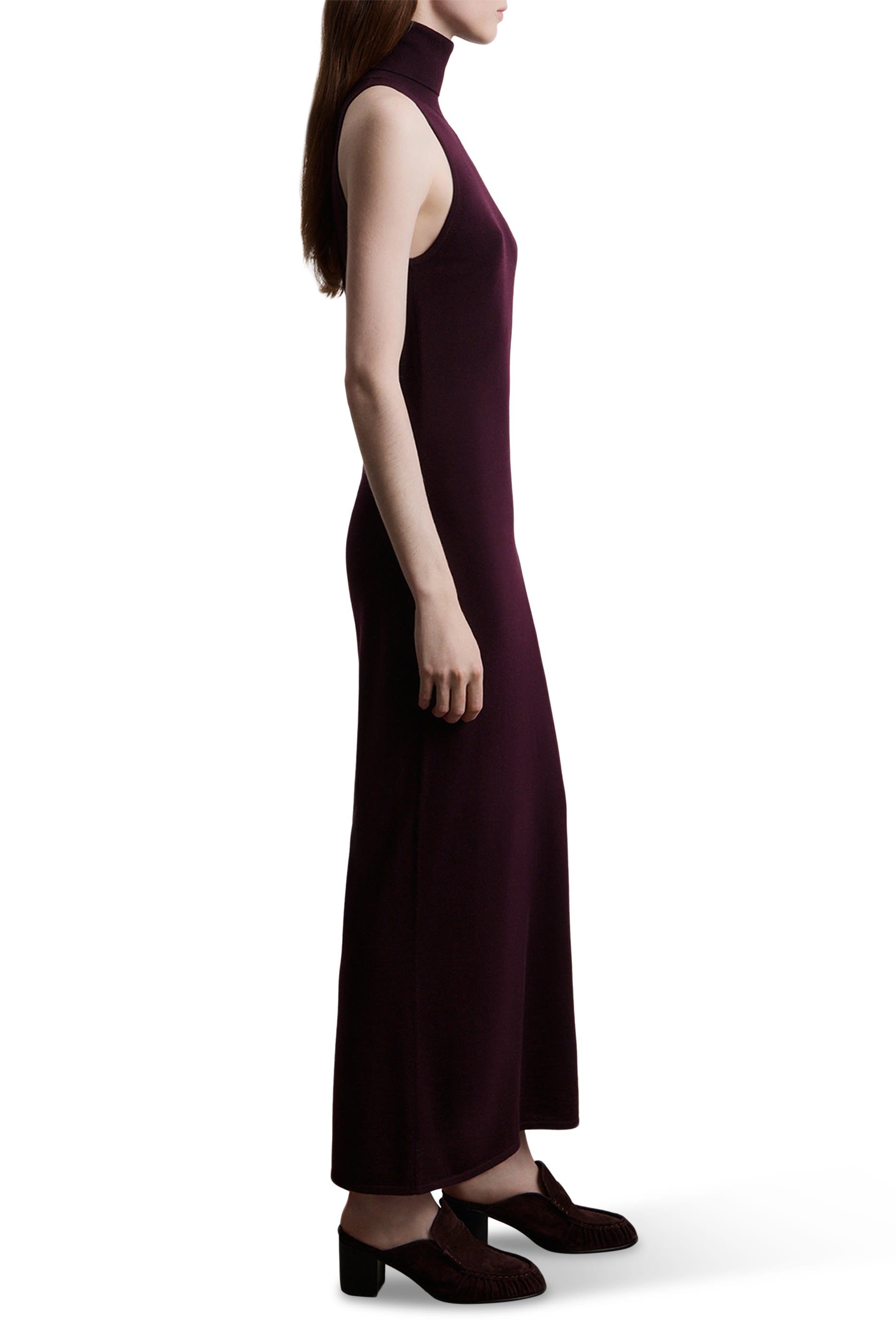 Merino-Silk Turtleneck Dress