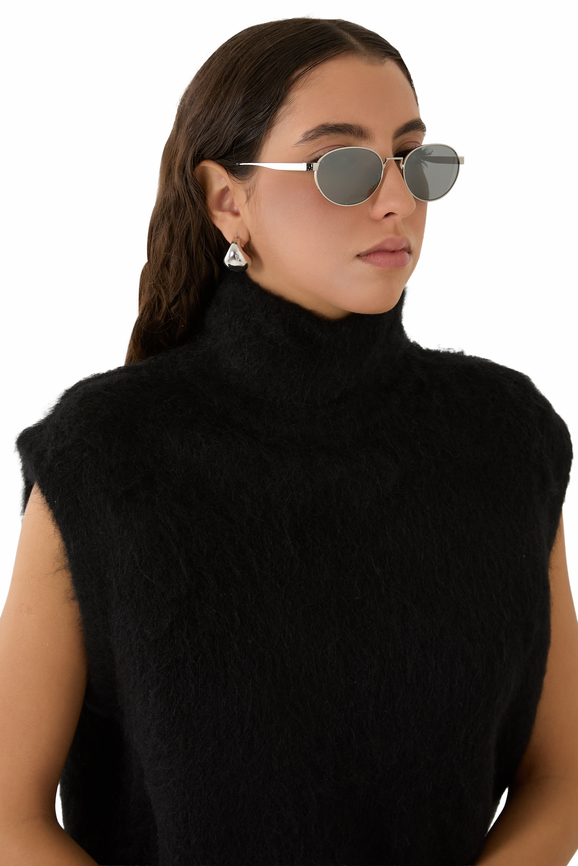 Sky Palladium-Colored Metal Sunglasses