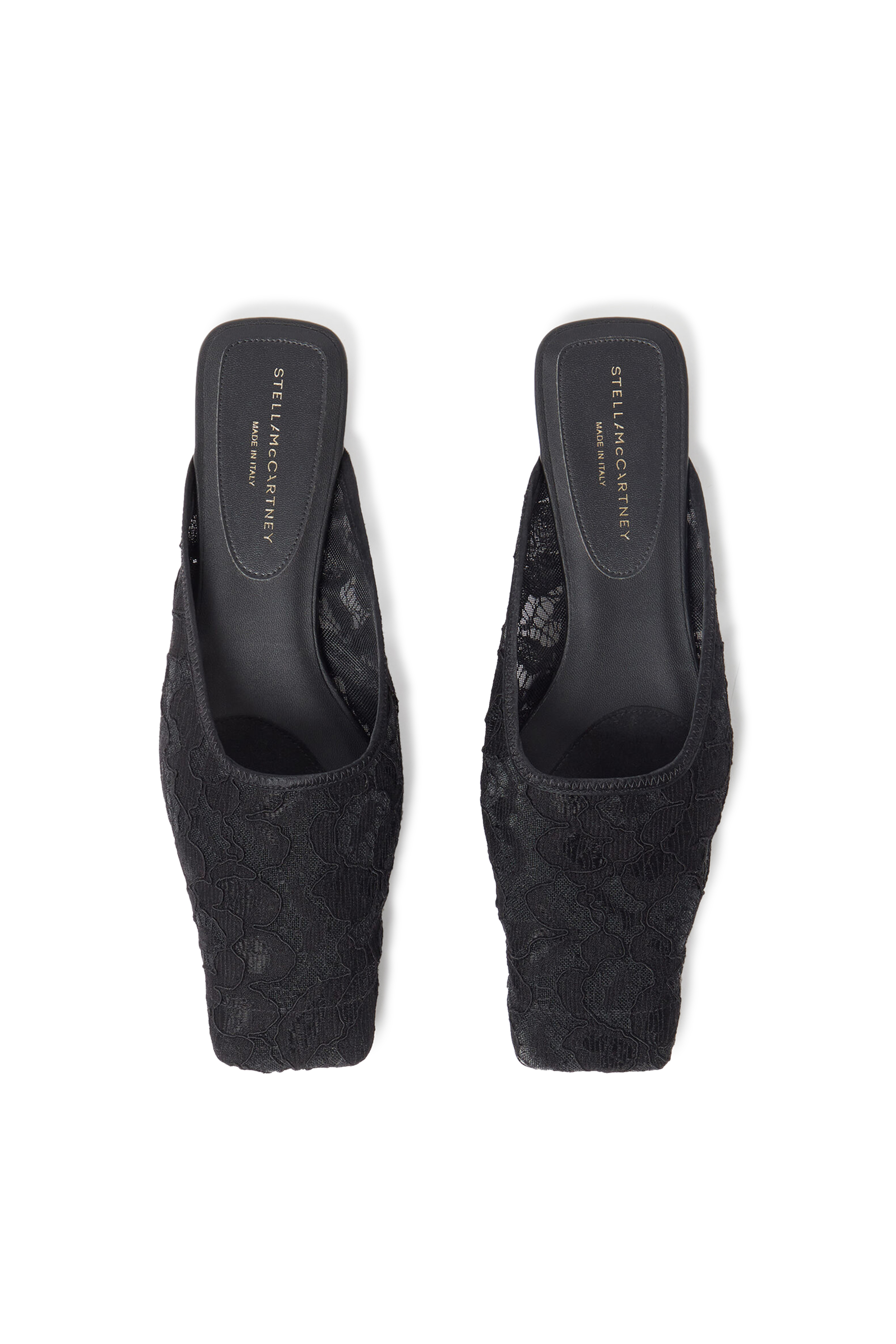 Square-Toe Lace Backless Mules