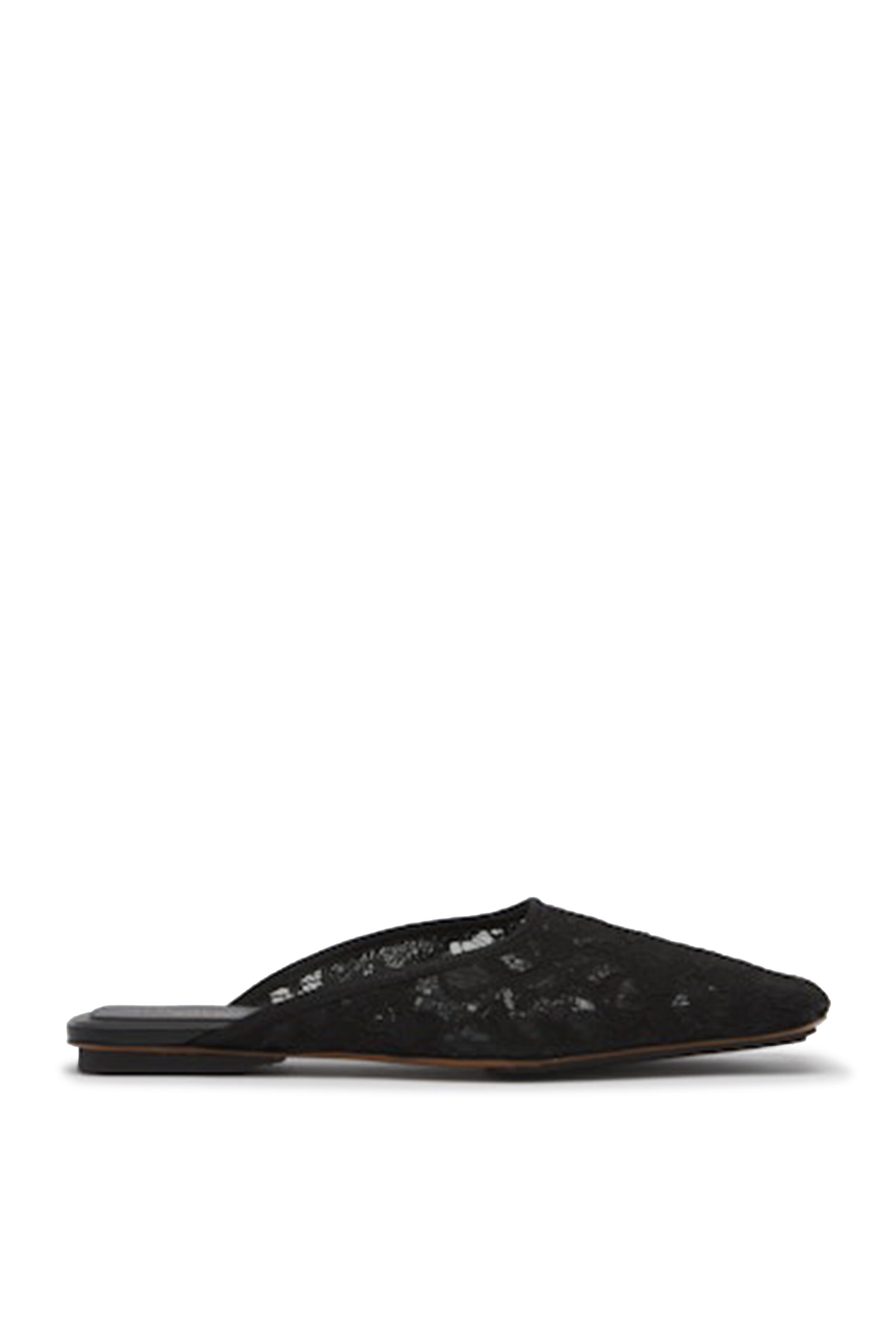 Square-Toe Lace Backless Mules