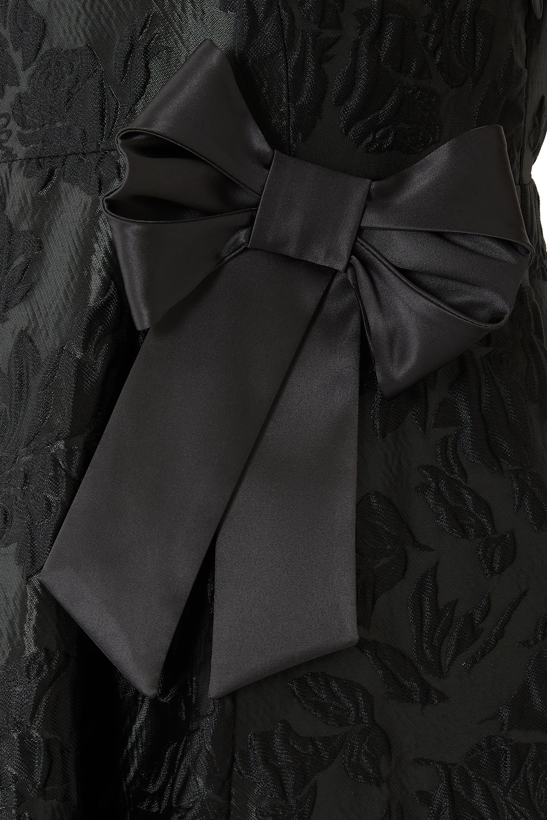  Satin Cloqué Long Dress 