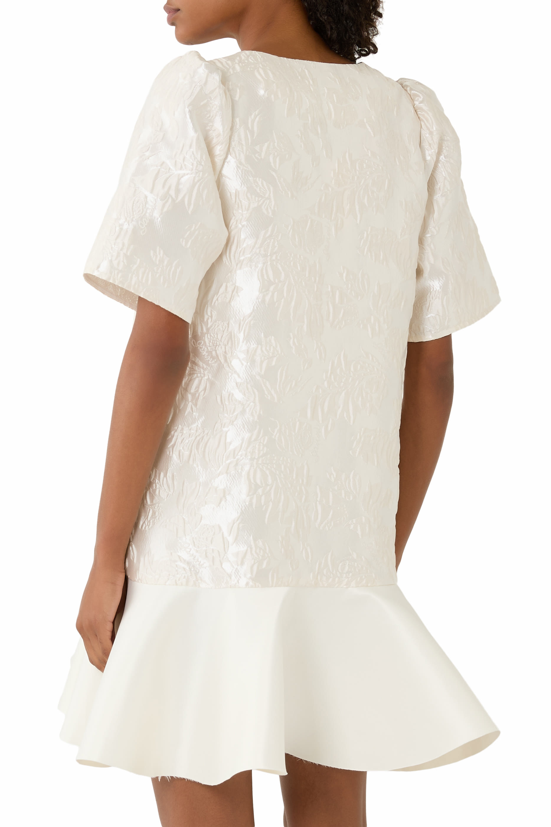  Satin Cloqué Mini Dress 