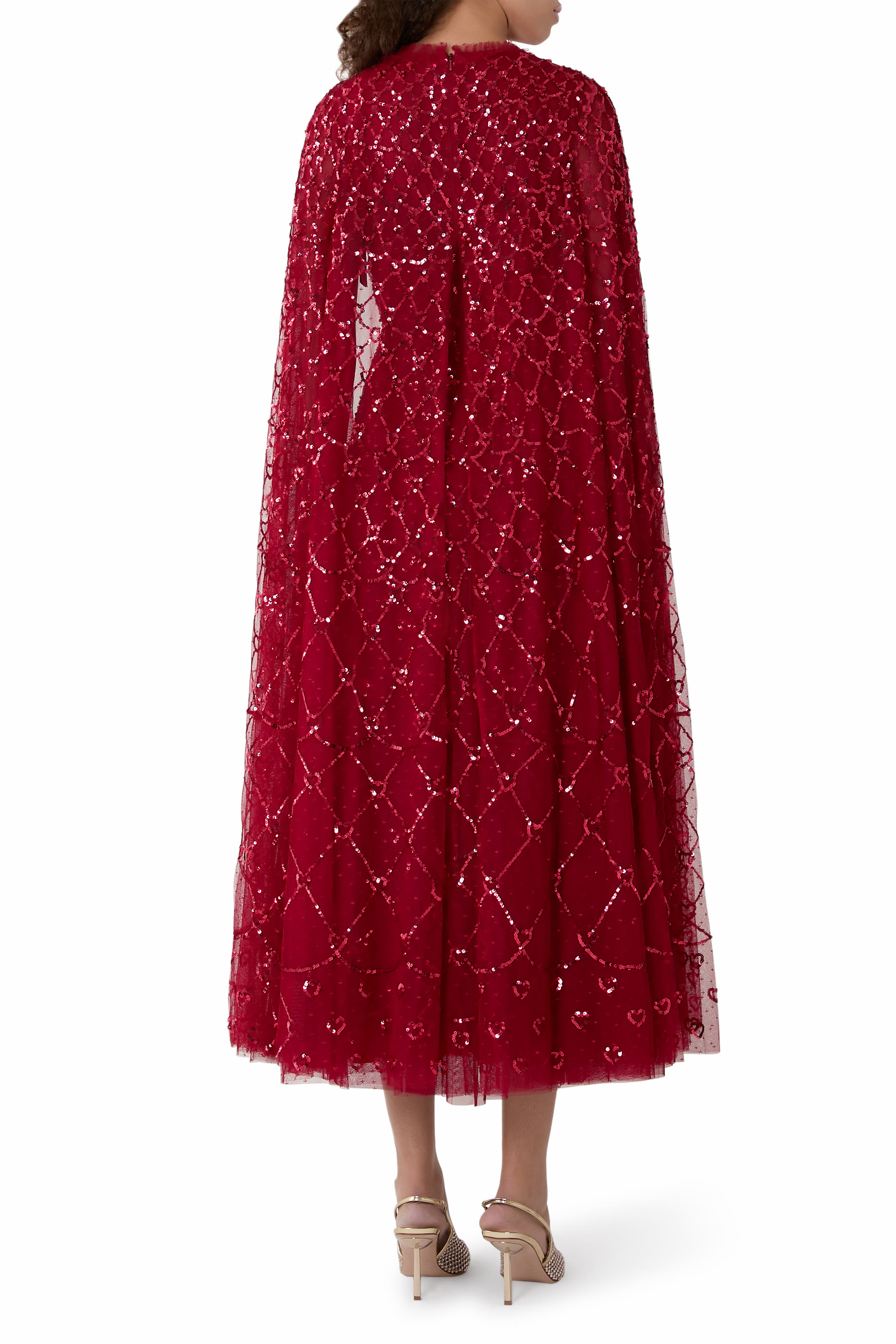 Heart Lattice Ankle Gown