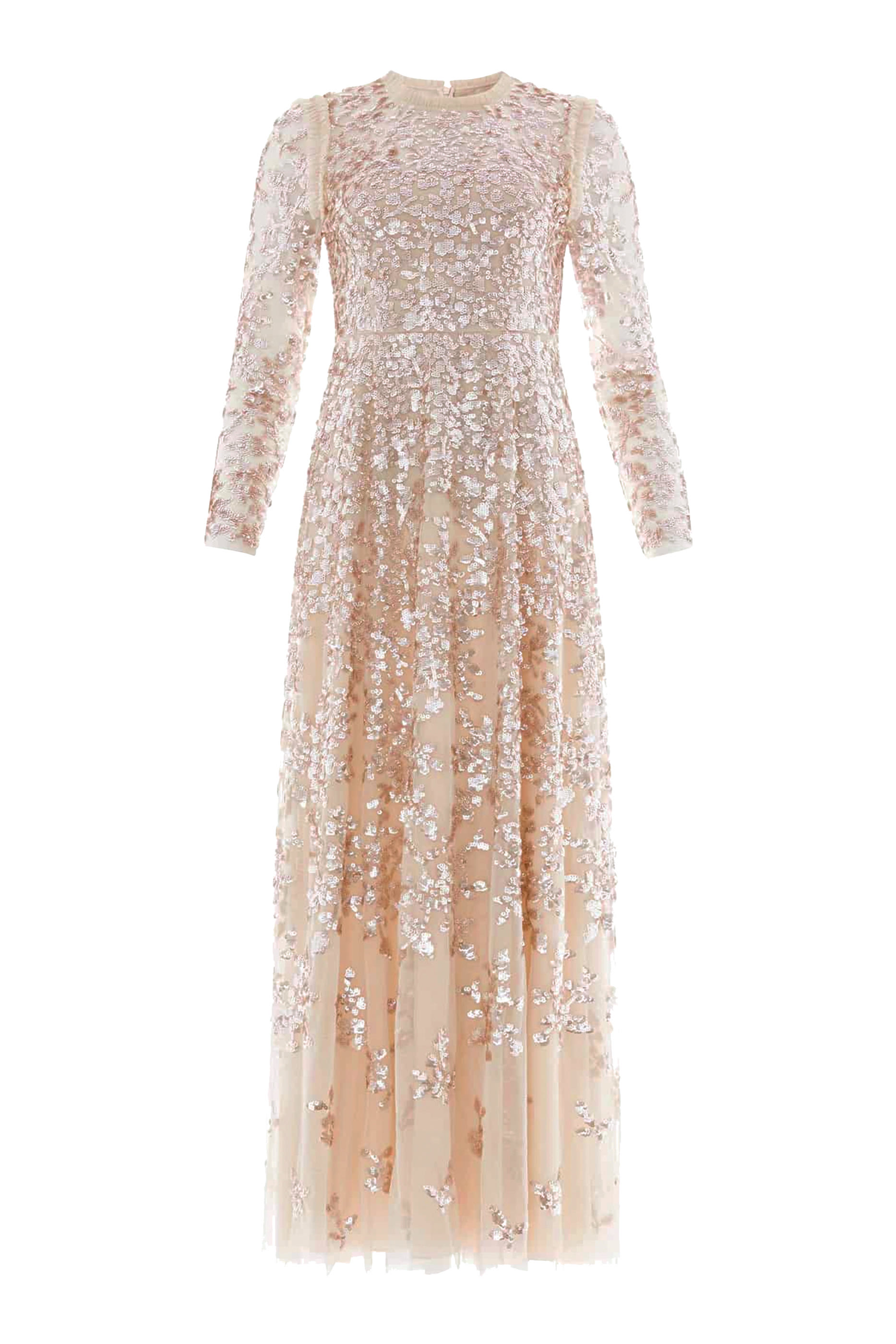 Rosanna Lattice Round Neck Gown