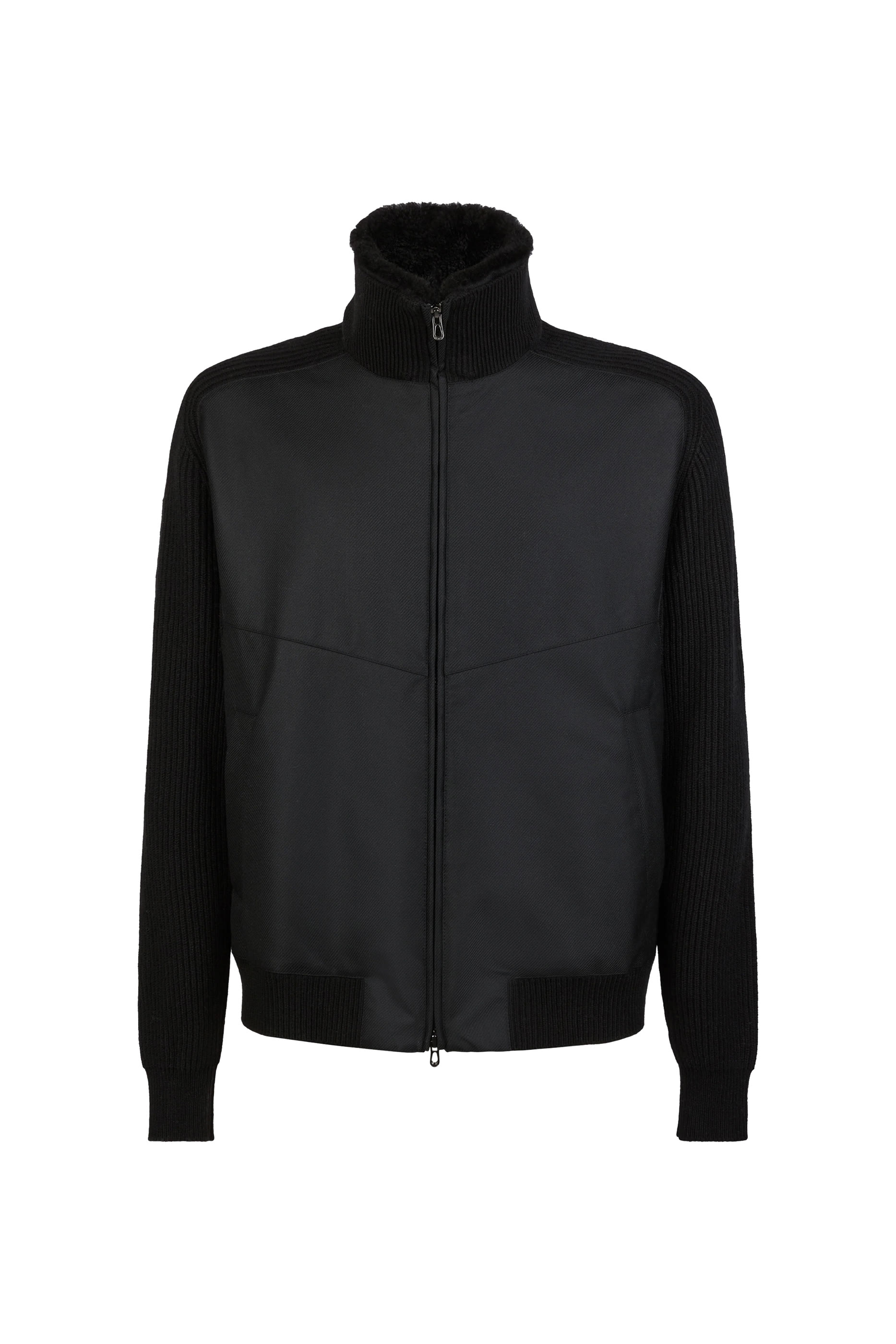 Knit Hybrid Bomber Shearling