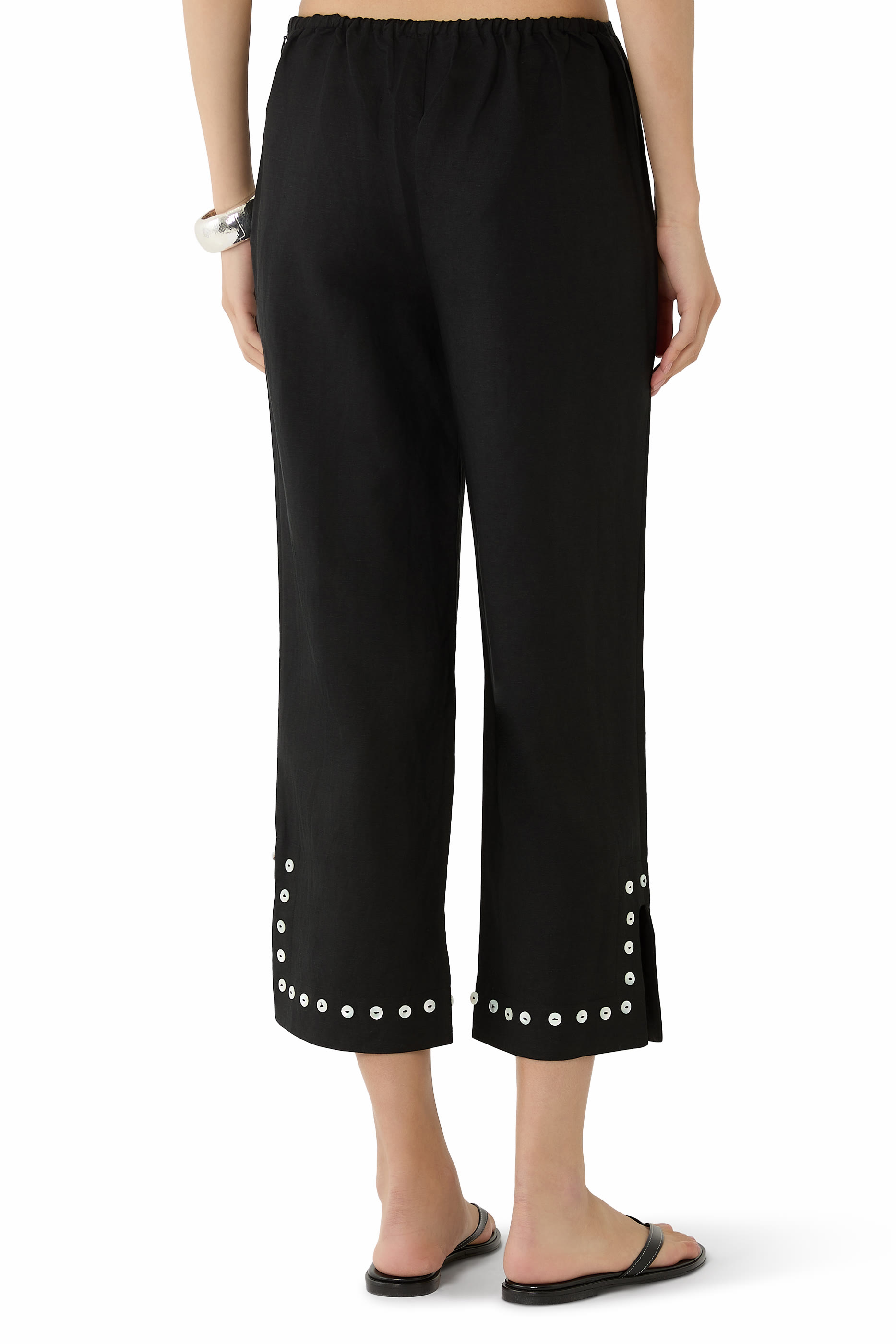 Piha Linen-Blend Flared Pants 