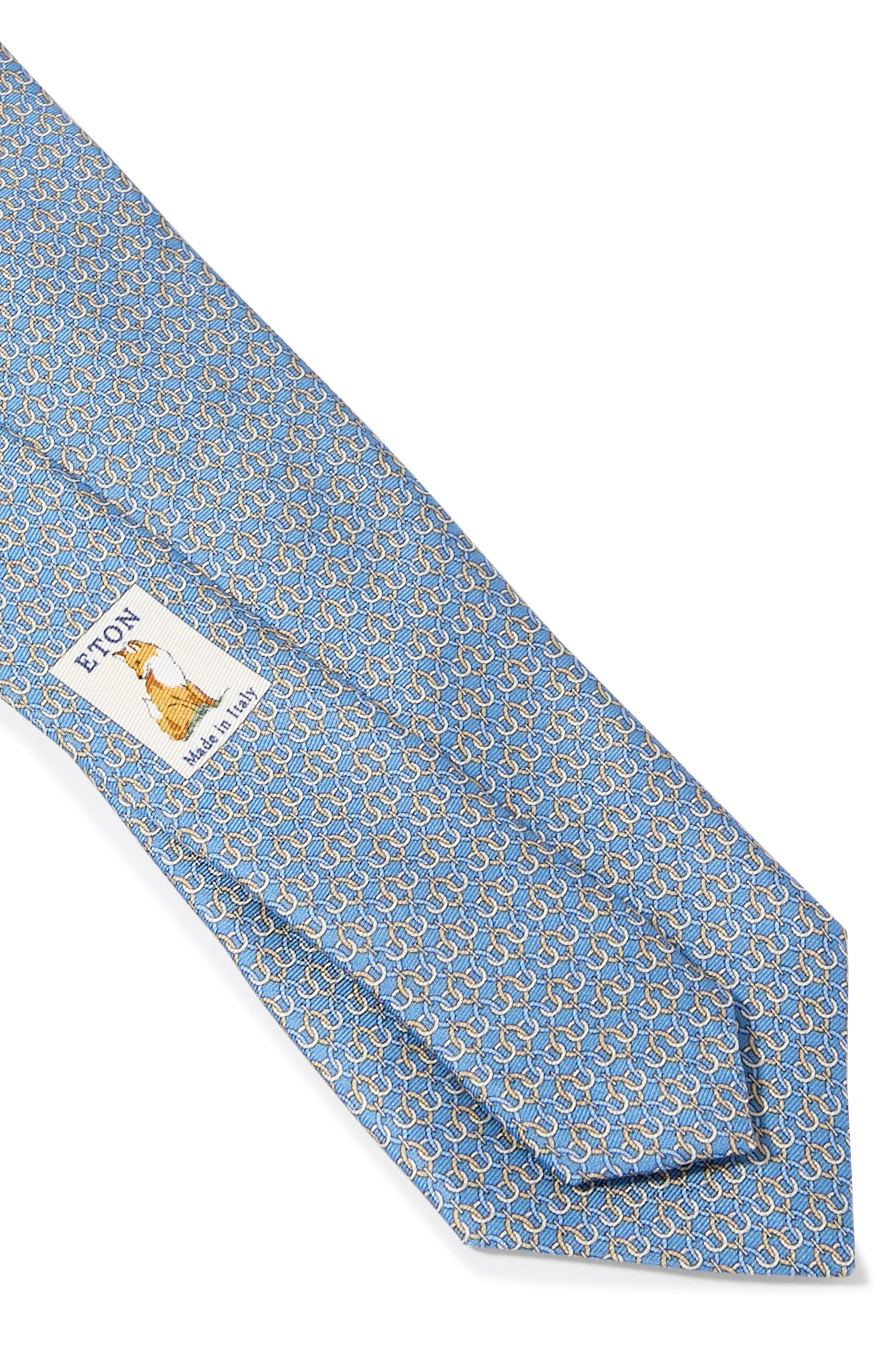 Geometric Print Silk Tie