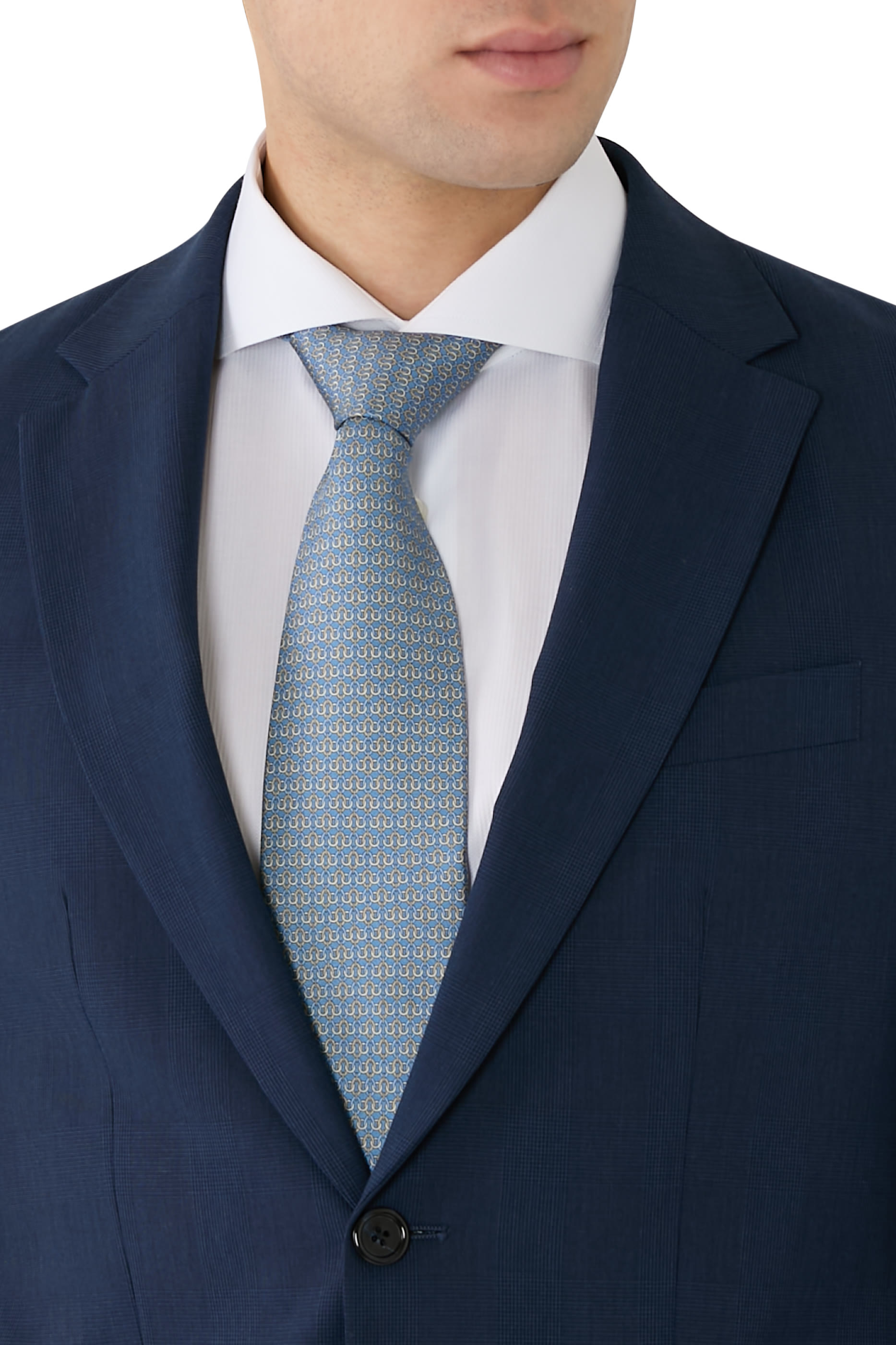 Geometric Print Silk Tie