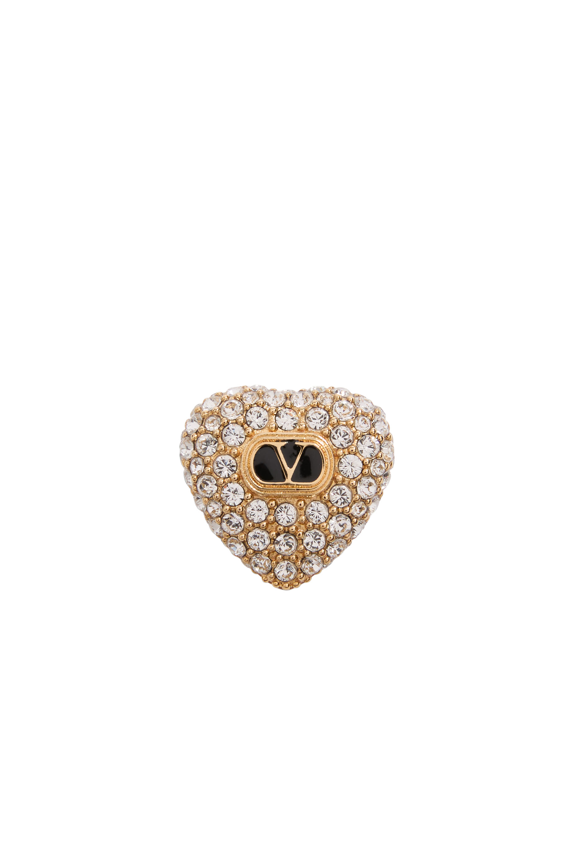 Crystal Heart VLogo Clip-On Earrings