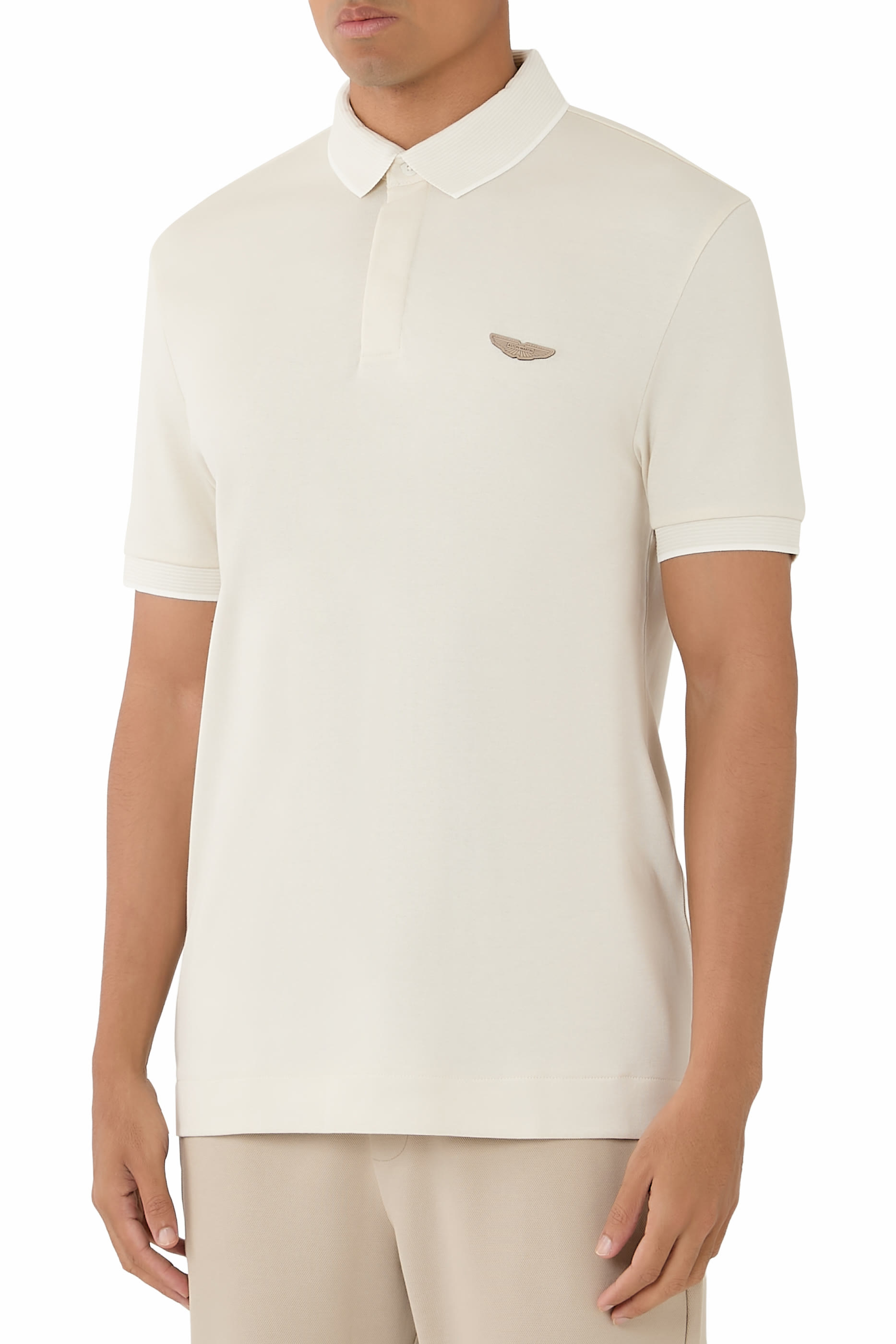 Regular Fit Cotton-Wool Piqué Polo Shirt