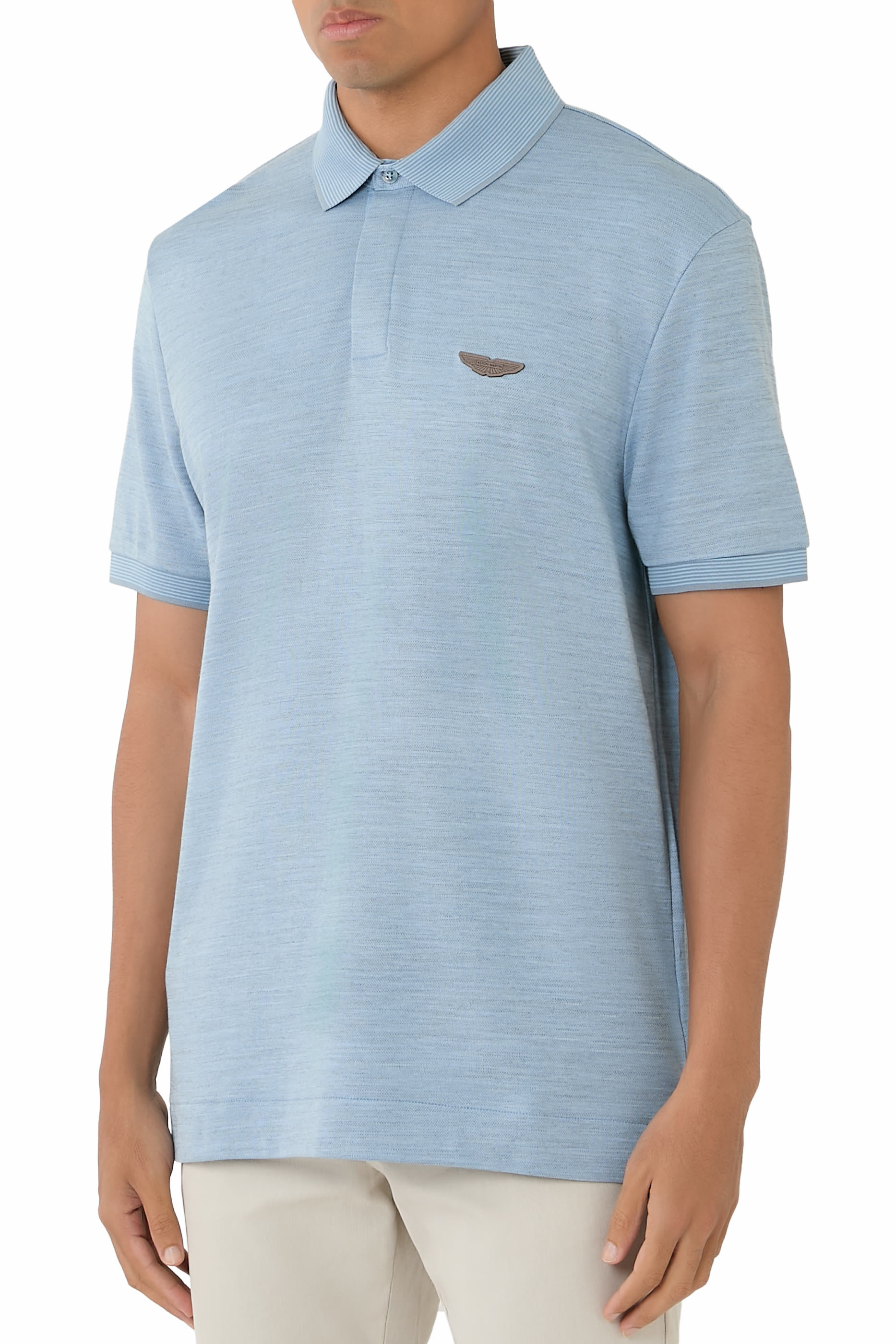 Regular Fit Cotton-Wool Piqué Polo Shirt
