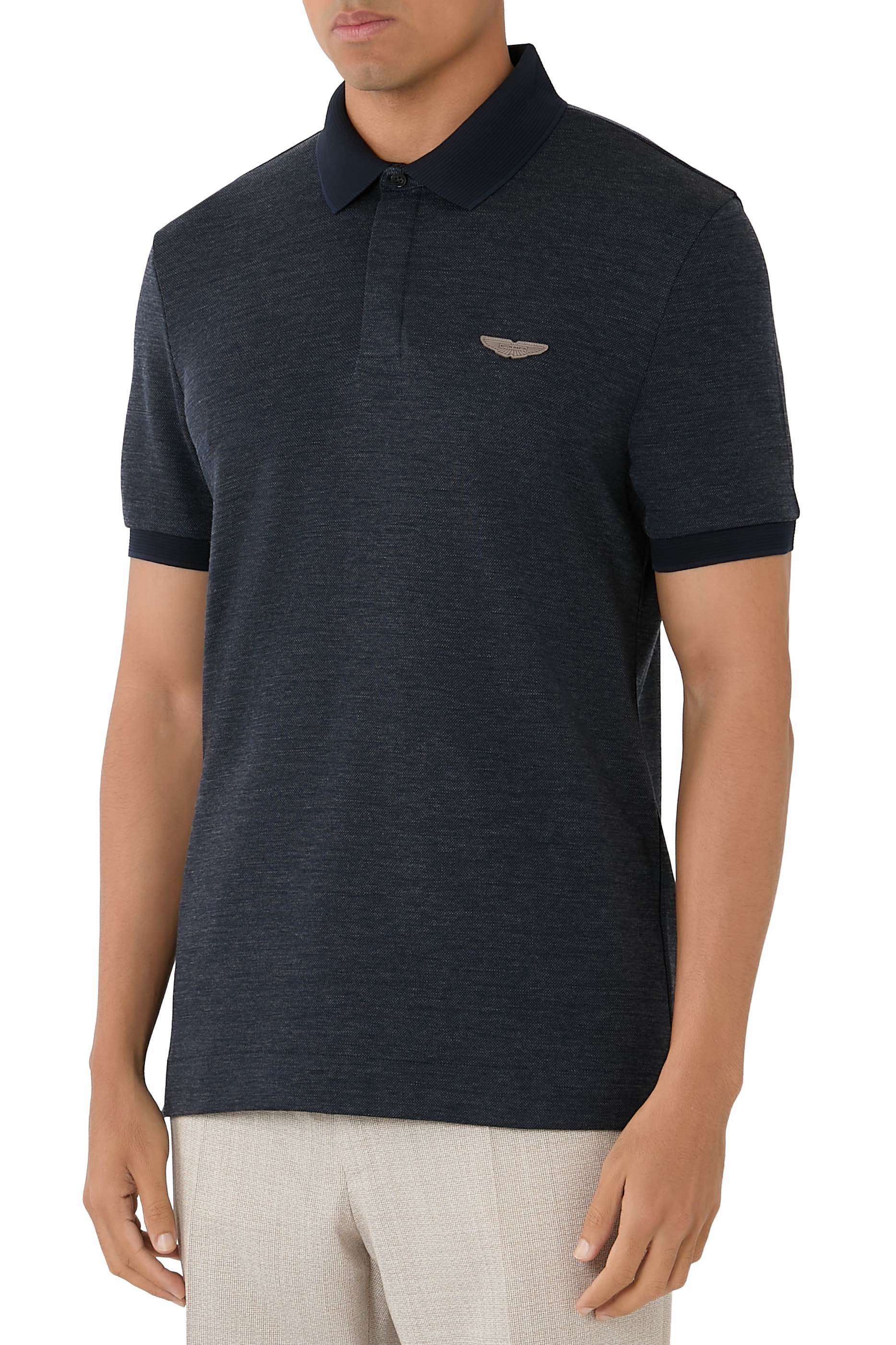 Regular Fit Cotton-Wool Piqué Polo Shirt