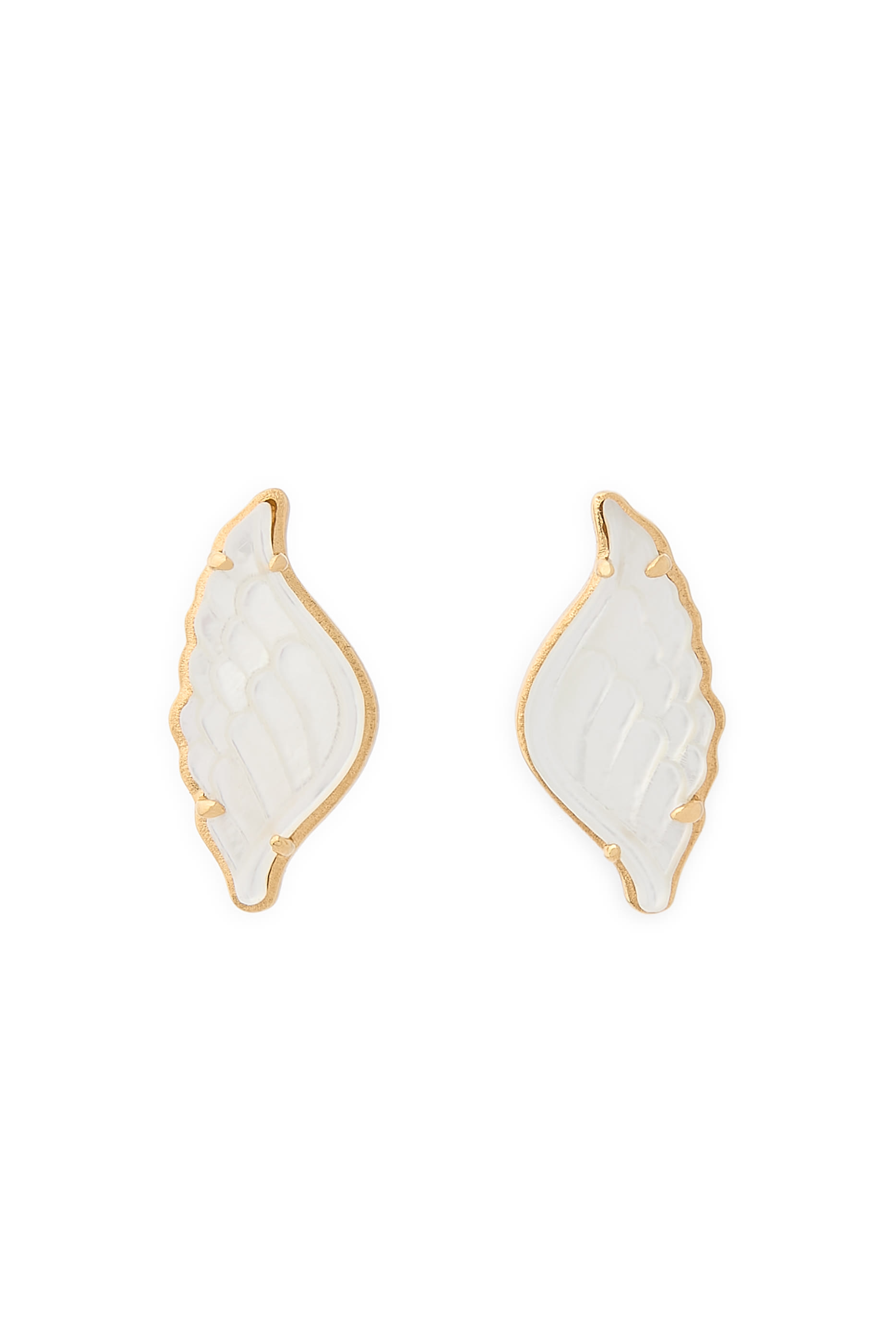  Angel of Mine Earrings, 18K Yellow Gold & Mother of Pearl